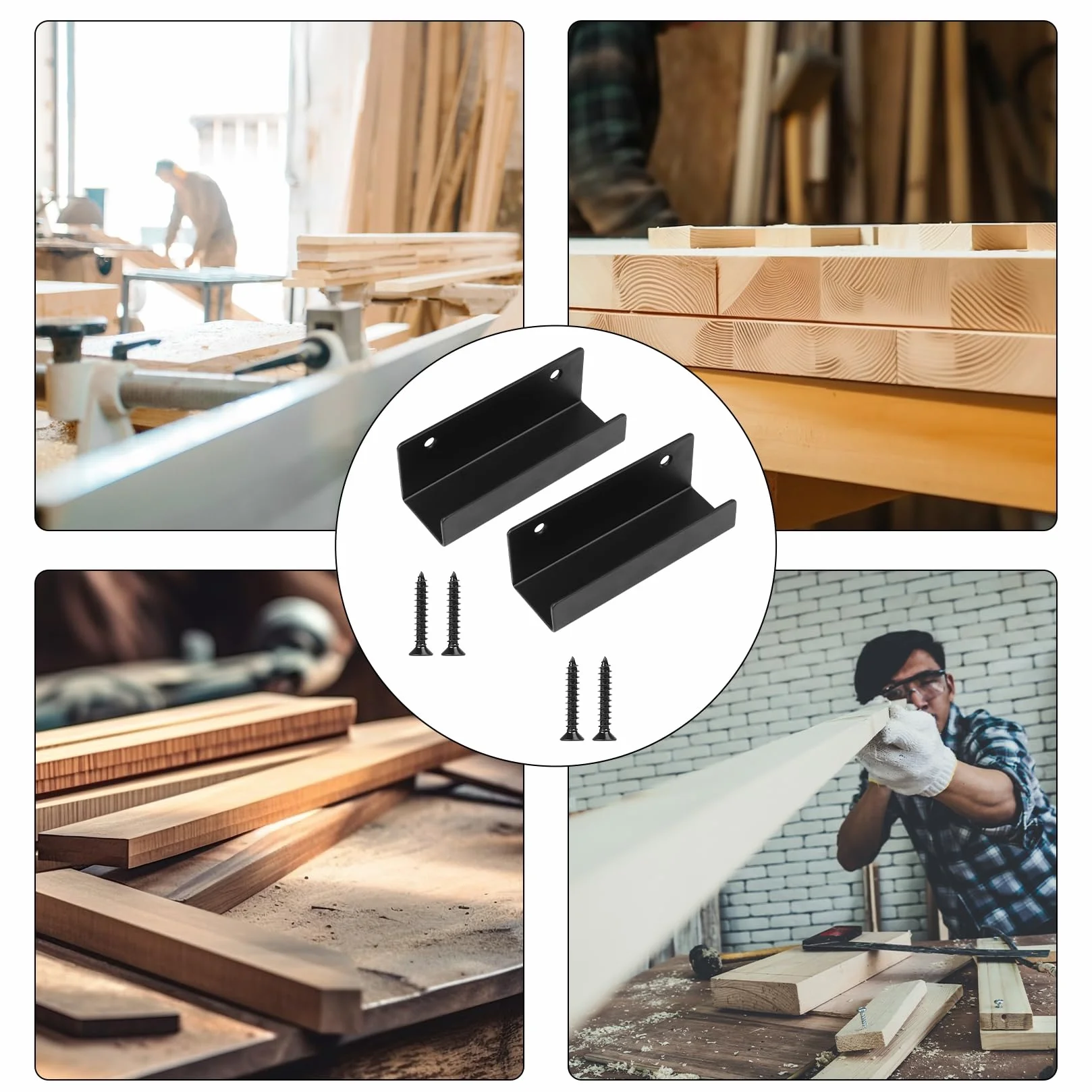 Ganci Pesanti, 2 pezzi Staffe a U, Ganci da Muro, Staffe di 125mm per piastrelle di ceramica, Supporti per attrezzi da parete in metallo per cucina, bagno, garage