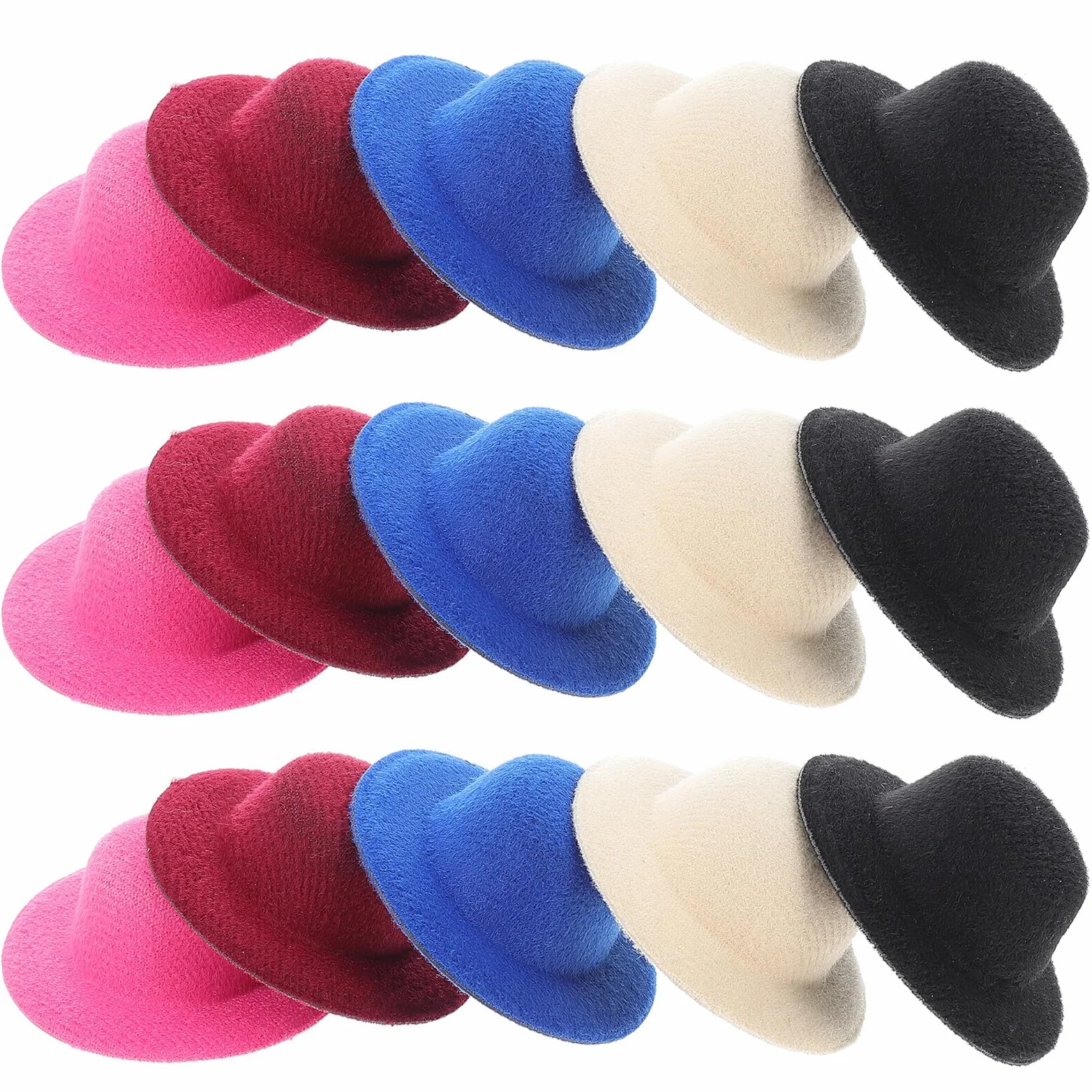 GARVALON 15 Pezzi Mini Cappelli Decorativi per Bambole, Accessori in Stoffa Facili da Installare, per Casa delle Bambole e attività Manuali