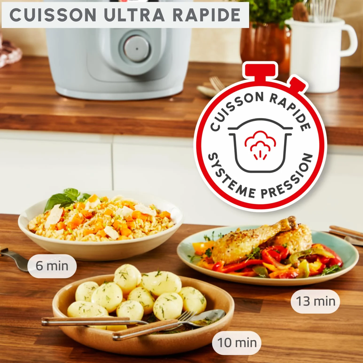 Moulinex Cookeo Wifi 10 in 1, multicooker intelligente ad alta pressione, 10 modalità di cottura, veloce, senza sorveglianza, guida passo a passo, 6 l, CE96G310