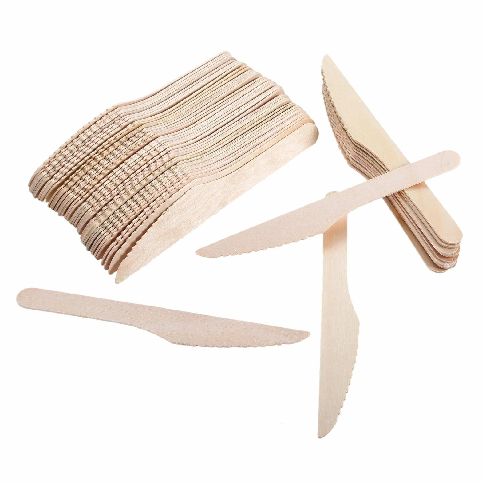 Coltelli in legno di betulla 16 cm monouso biodegradabili compostabili usa e getta
