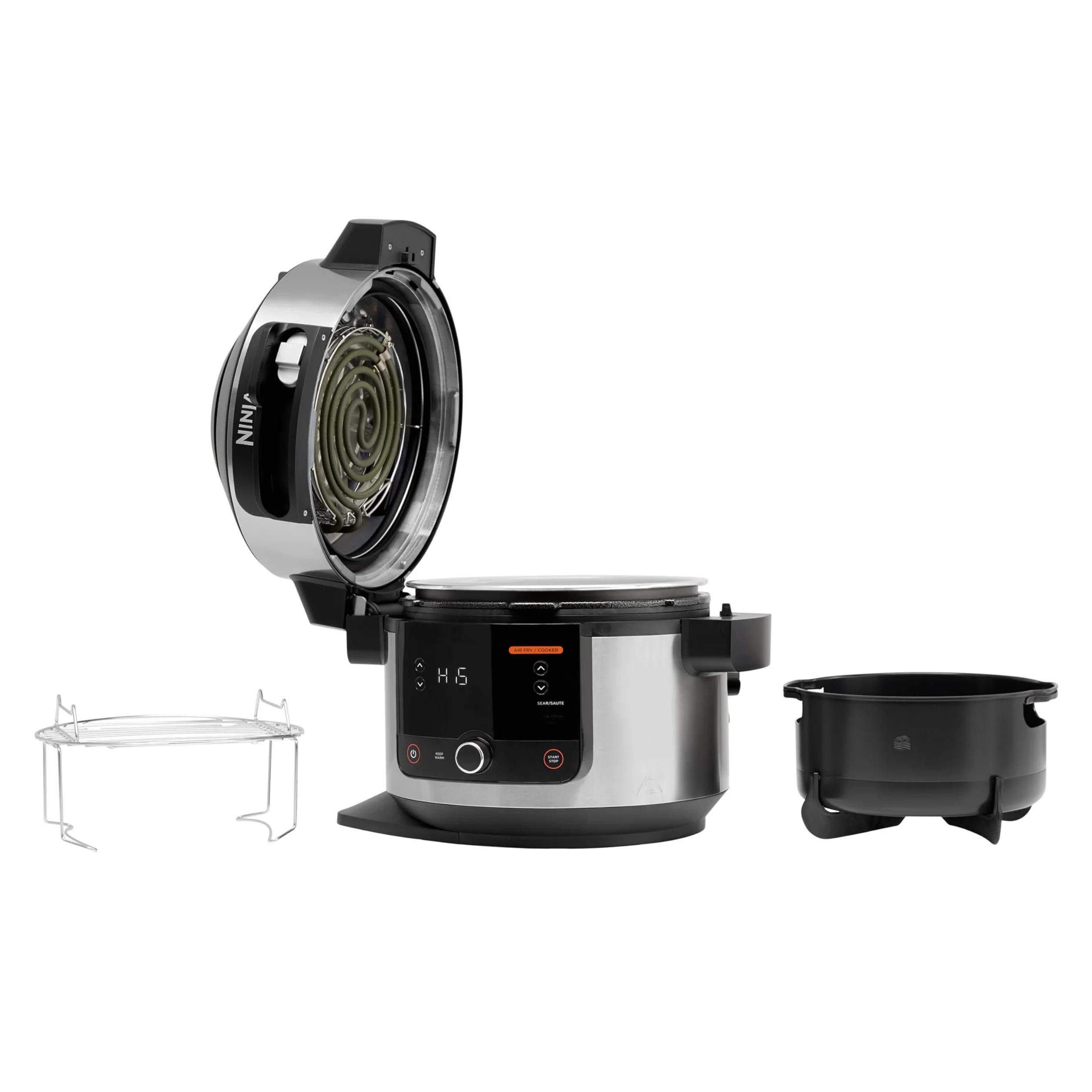 Ninja Foodi Multicooker con Coperchio SmartLid, 11 Funzioni di Cottura Intelligente, 6L, Pentola a Pressione, Friggitrice ad Aria, Cottura a Vapore, Lenta, al Forno, Griglia, Acciaio Inox, OL550EU