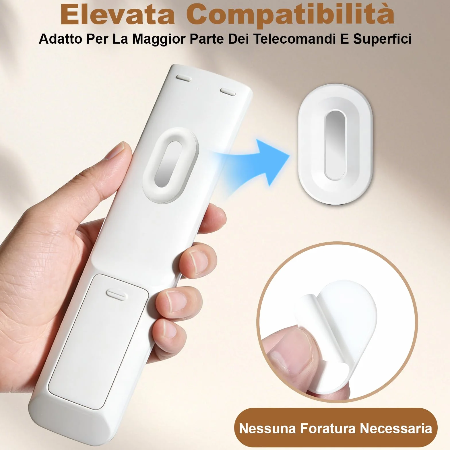 5 Set di Porta Magnetici per Telecomandi - Supporti Telecomando da Muro Adesivi con Doppio Magnete丨 Pratici Accessori per la TV (Bianco)