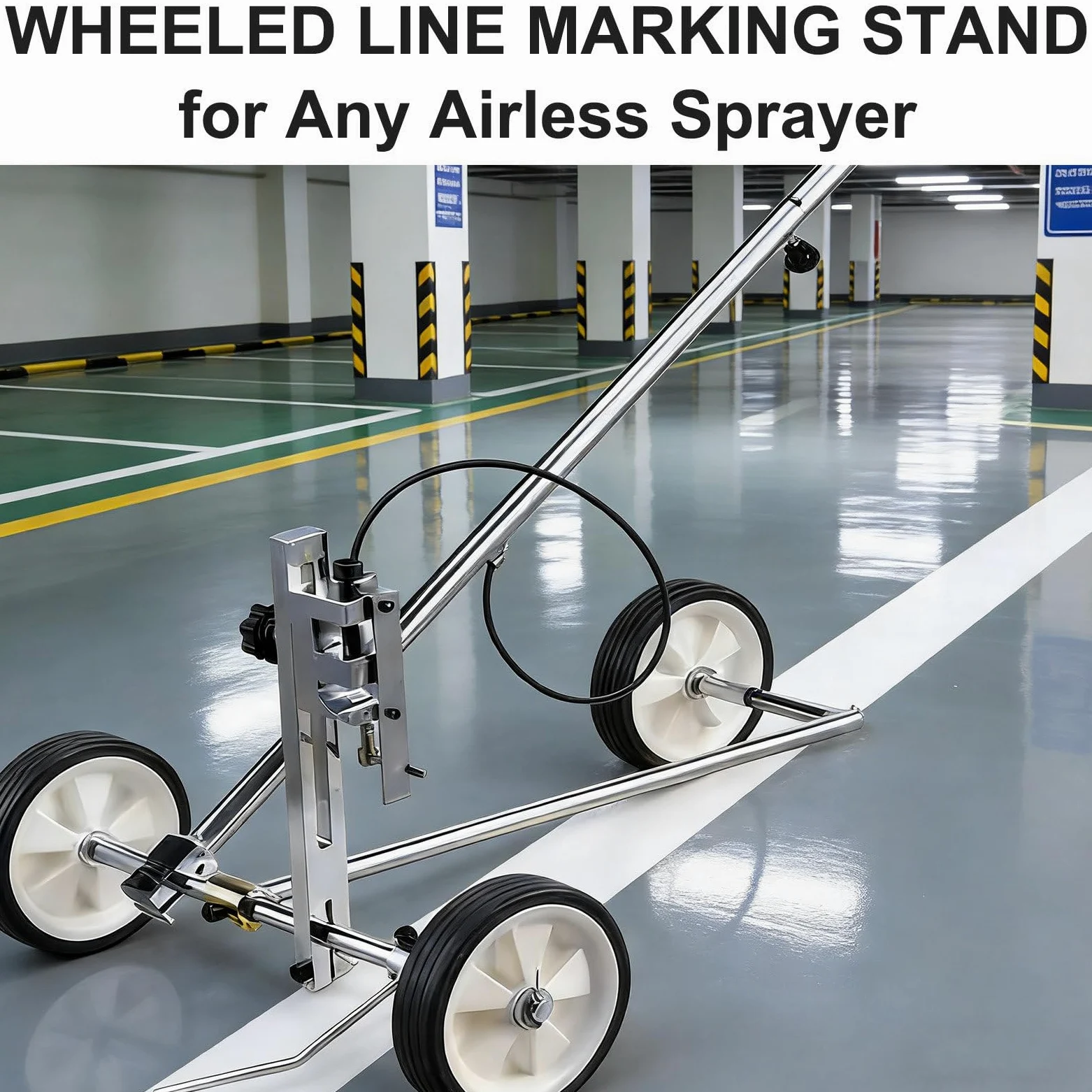 Macchina per la marcatura stradale, efficiente, a pressione manuale, con vernice spray a freddo, per marcature accurate su strade e piste d'erba, marcatore di linee di trasferimento delle ruote