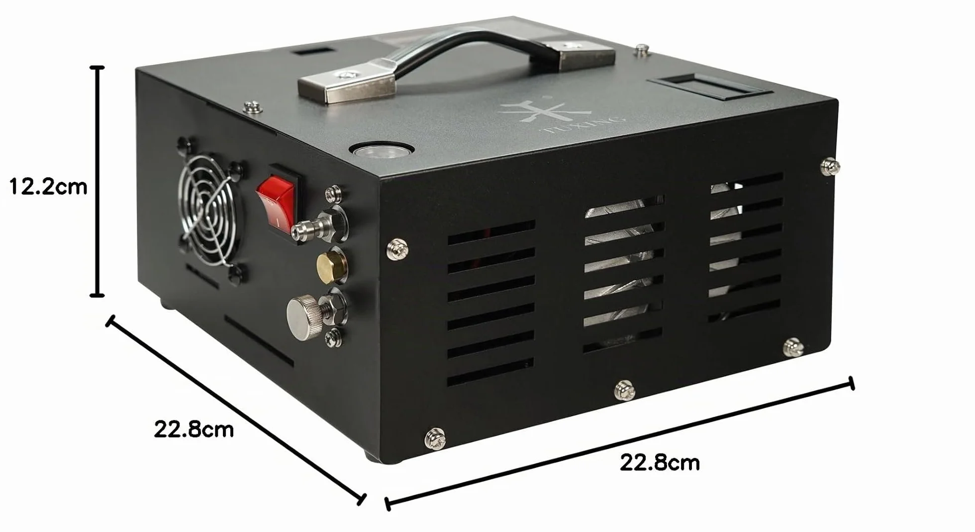TUXING PCP Compressore d'aria 4500 Psi, compressore d'aria regolabile ad alta pressione alimentato da auto 12V DC o casa 220V AC con adattatore (incluso), pompa per Paintball/serbatoio subacqueo