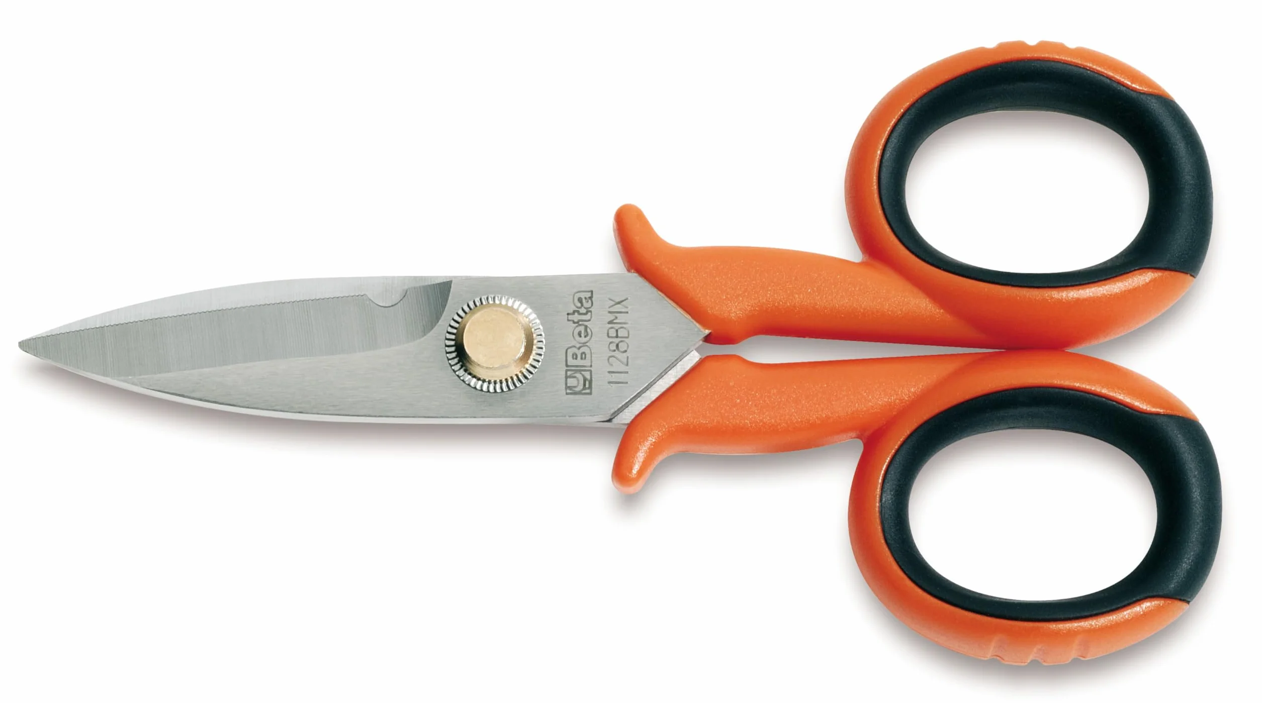 Beta 1128BMX - Forbici per elettricisti lame diritte in acciaio inossidabile con microdentatura