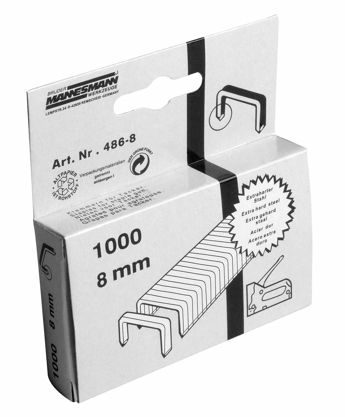(6) Grapas 1000 pzas., 8 mm