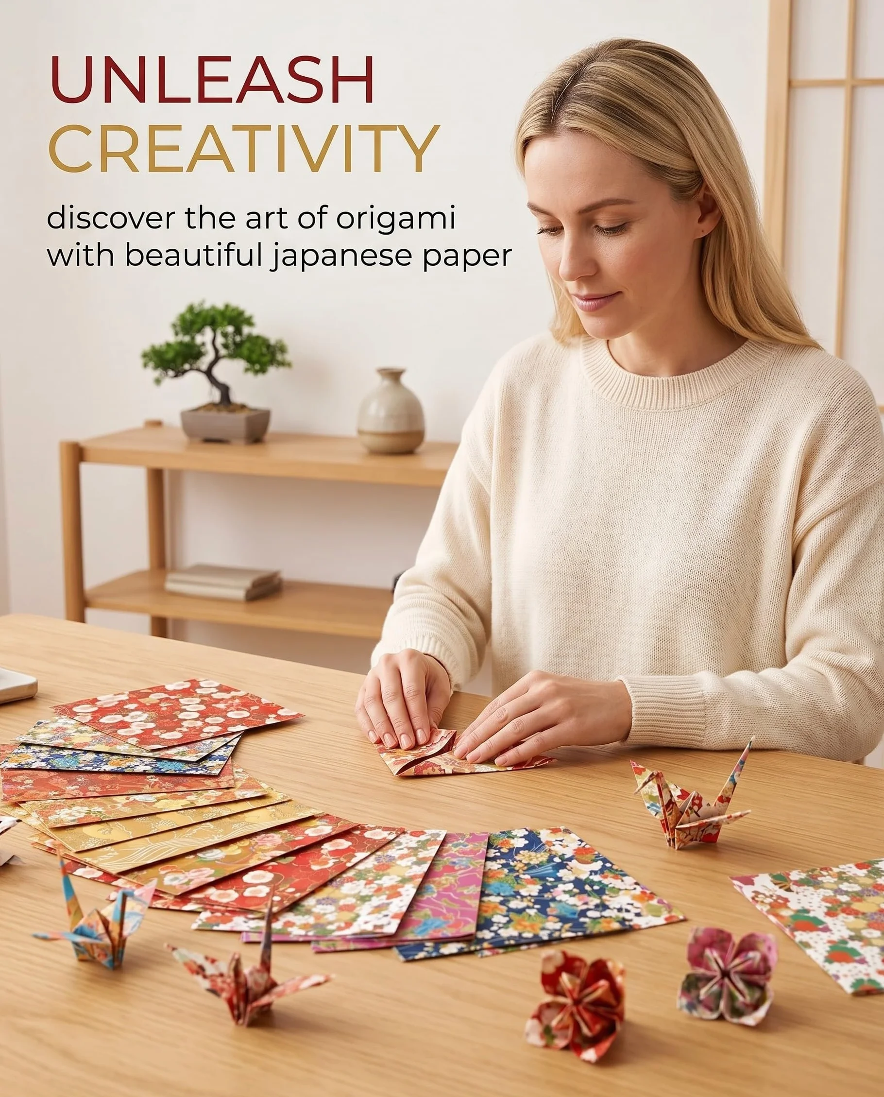 Fogli Carta Origami 60 Fogli 15x15cm carta per origami,fogli origami,con Motivi Floreali Tradizionali Giapponesi per Hobby Creativo, Scrapbooking, Decorazione e Idee Regalo