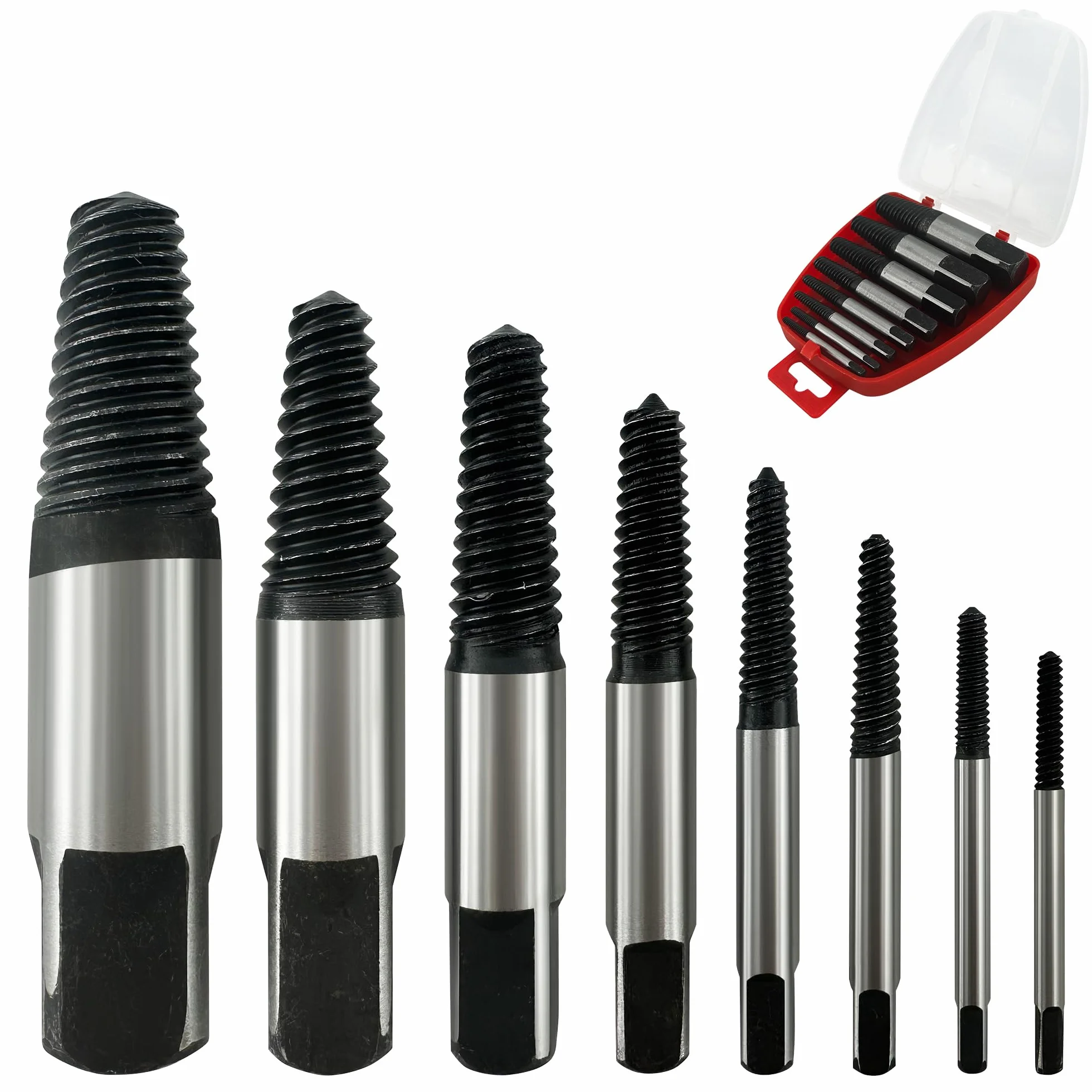Set di 8 estrattori per viti professionale, set di 8 estrattori per viti, per la rimozione di viti spazzolate
