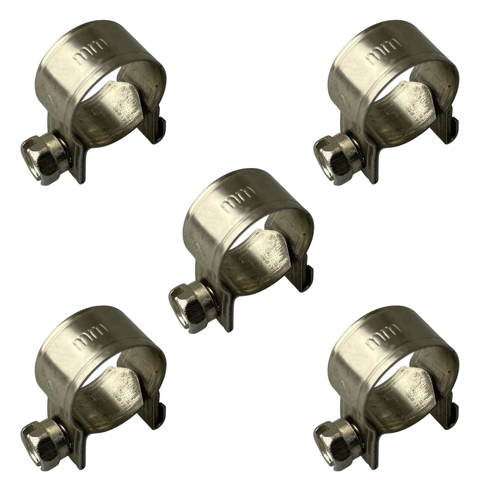 Fascette stringitubo in acciaio inox, 6-8 mm, per tubo di benzina, colore: Argento