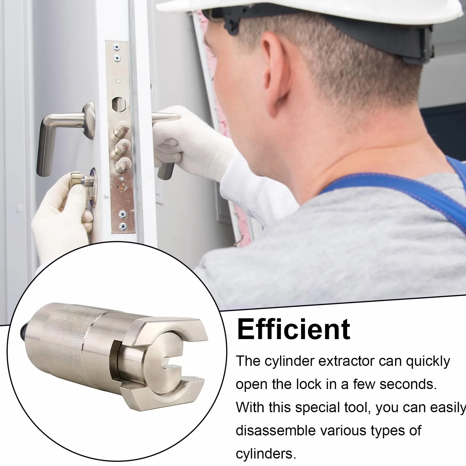 Estrattore Cilindrico, Set di Utensili per L'apertura Delle Porte in Acciaio Inox con 5,5 mm Viti Piastre di Estrazione e Anelli di Tenuta Estrattore di Cilindro Serratura per Tutti Tipi di Serrature