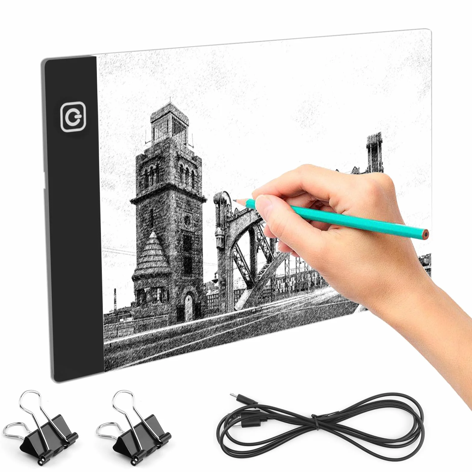 Tavoletta Luminosa, Tavola Luminosa Led, Light Box A5 LED Light Pad di Disegno, con Luminosità Regolabile, per Animazione, Disegno, Schizzi, Progettazione