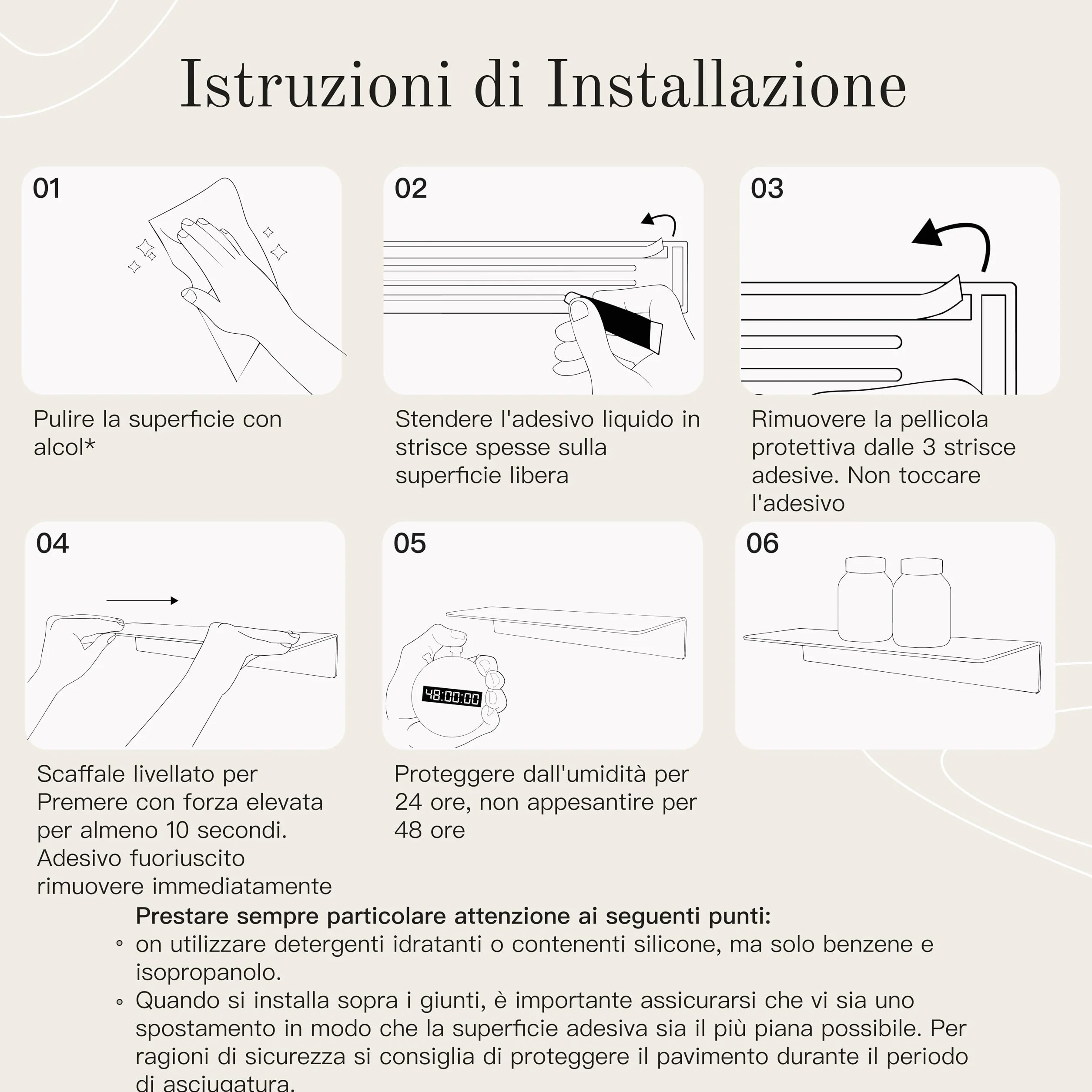 Design Amburgo | Mensola da bagno | Ripiano senza forare (Bianco satinato, 30 cm)