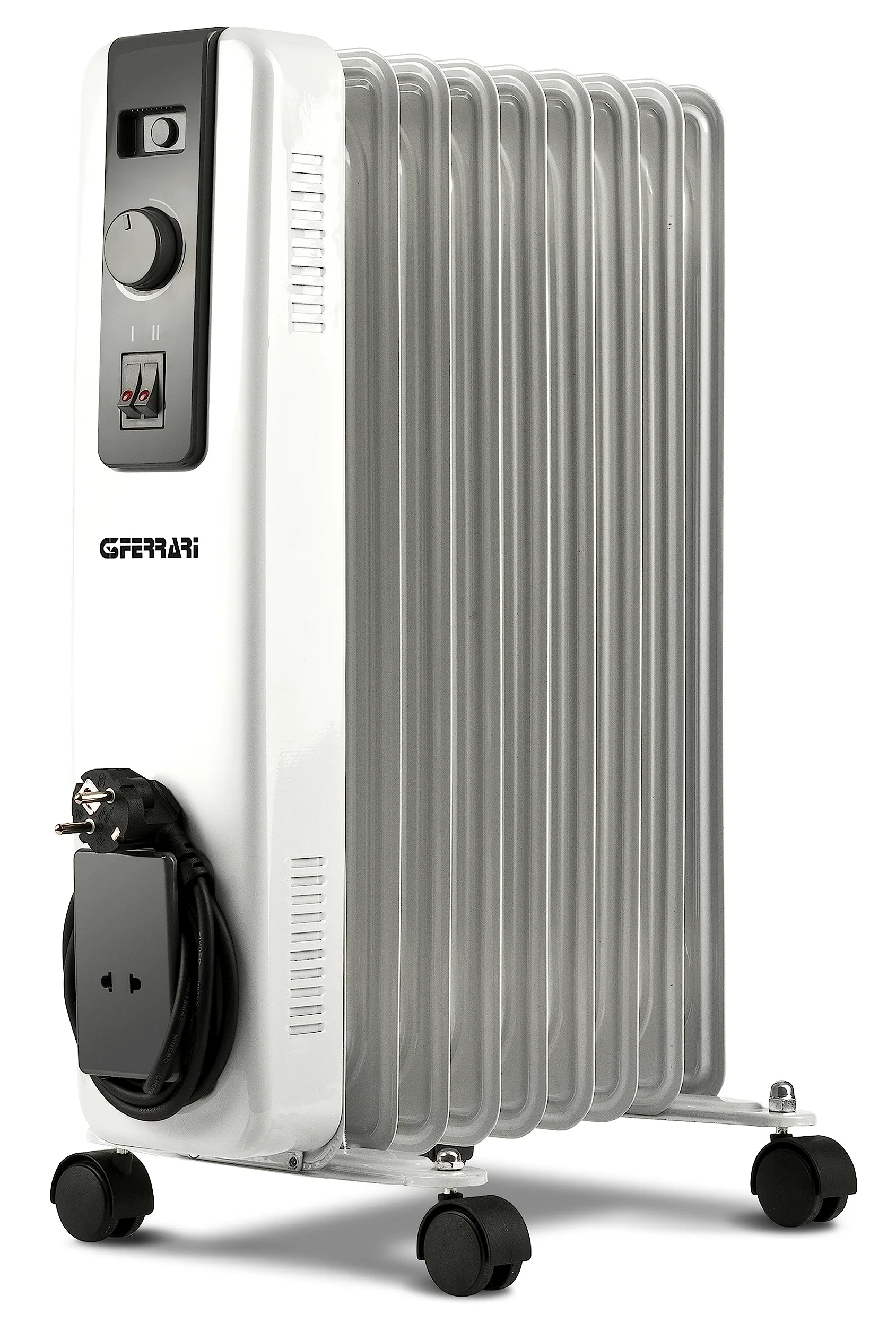 G3 Ferrari G60027 Radiatore ad Olio, 9 elementi riscaldanti, Eco, Bianco