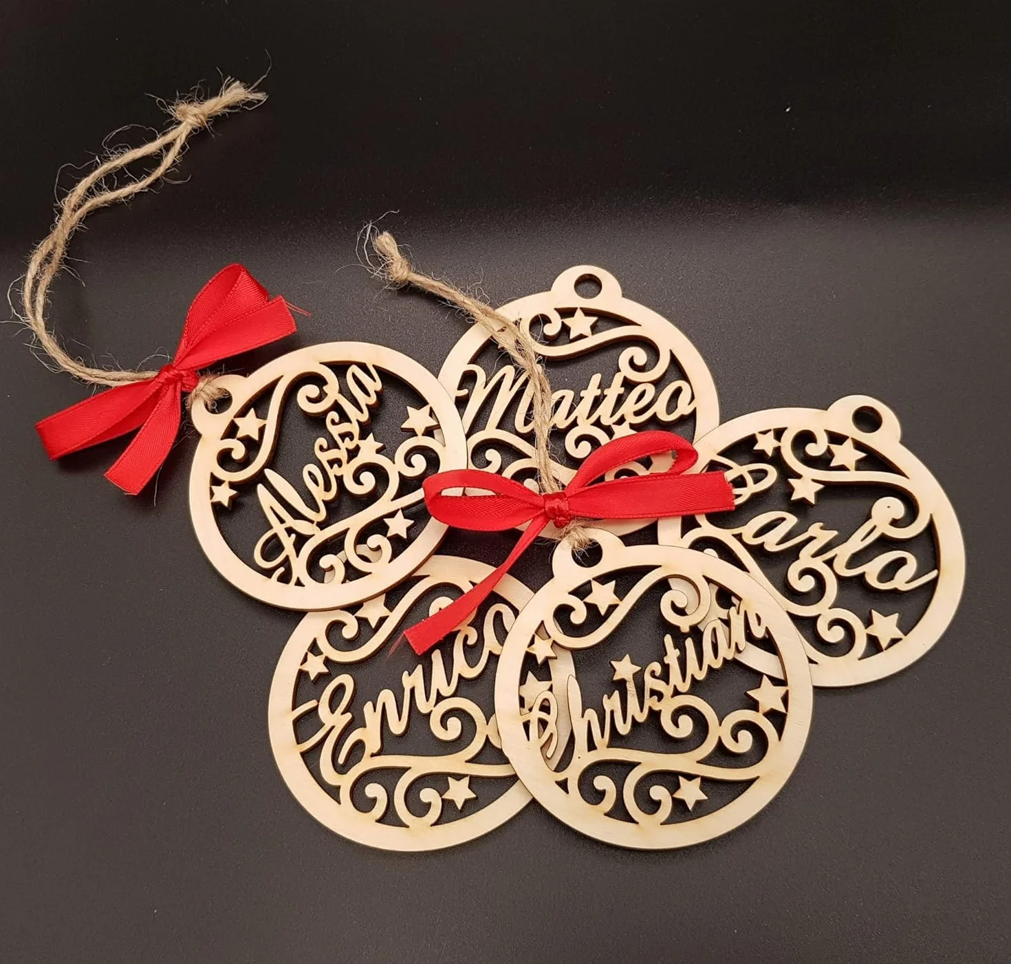 Pallina di Natale in legno personalizzabile 1 pezzo