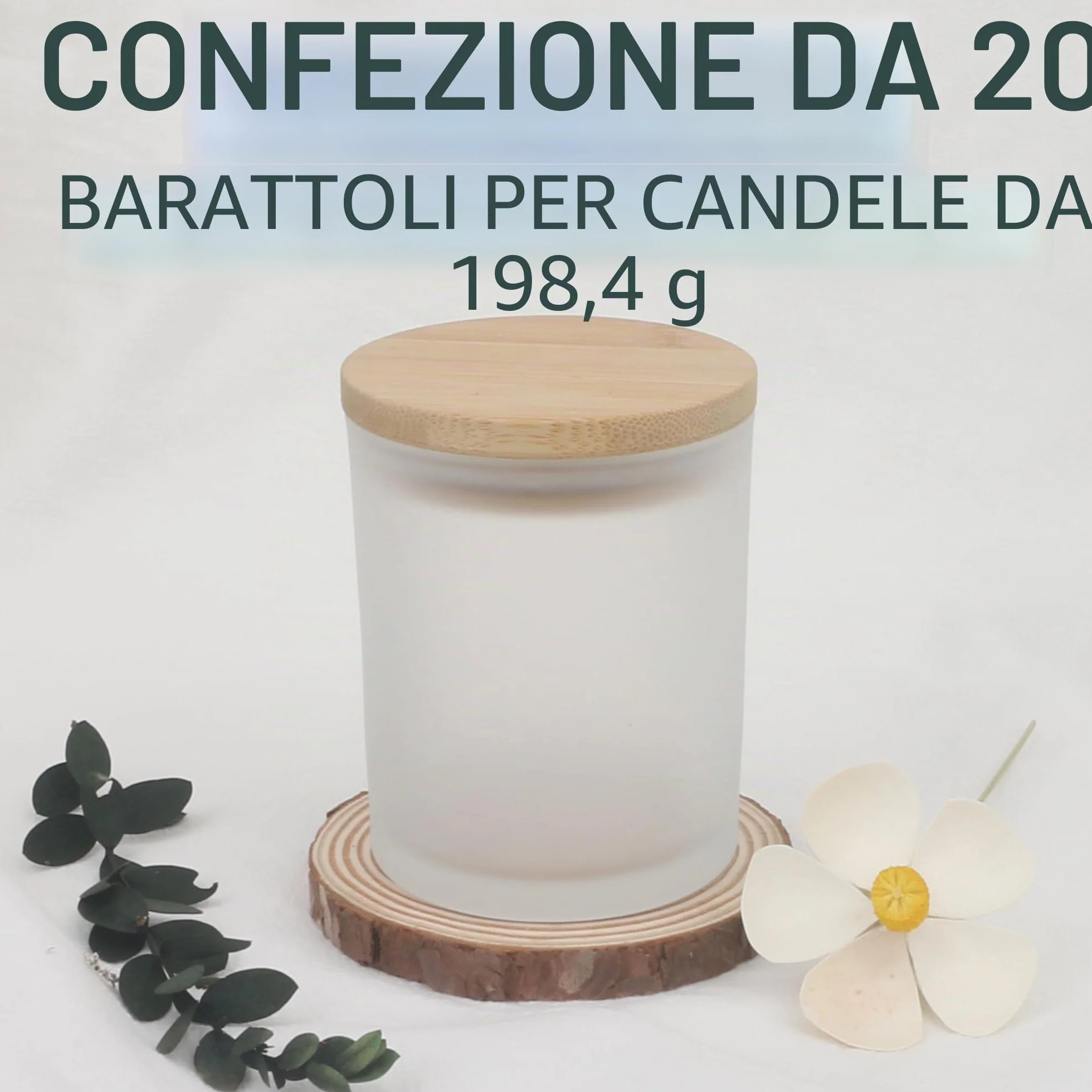 MILIVIXAY Confezione da 20 barattoli per candele in vetro spesso smerigliato da 200 ml, con coperchio, per realizzare candele, contenitori per spezie e polvere.