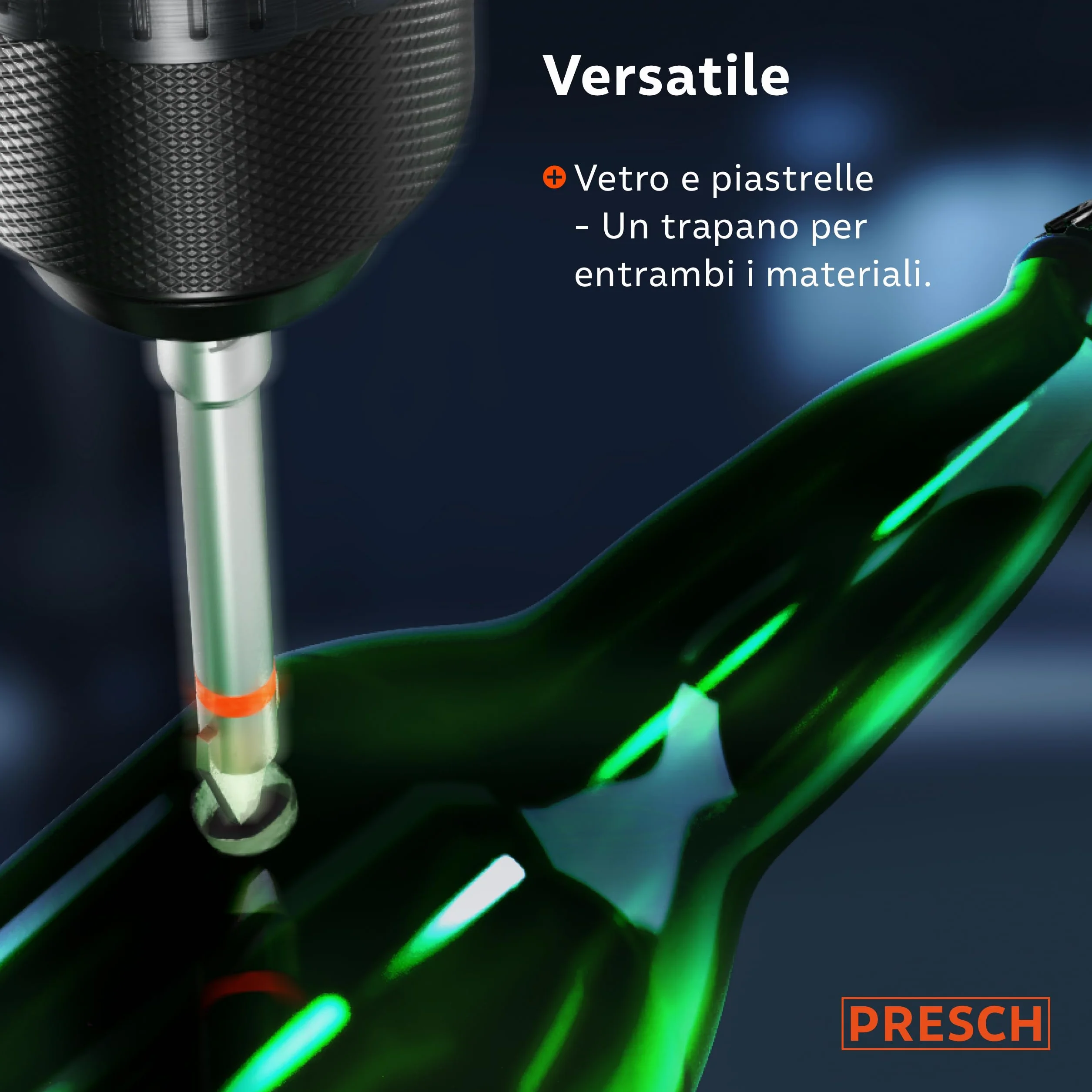 Presch Punta per Piastrelle Ø 6mm | Punta Speciale per Piastrelle Dure, Ceramica, Vetro e Porcellana | Scatola Inclusa
