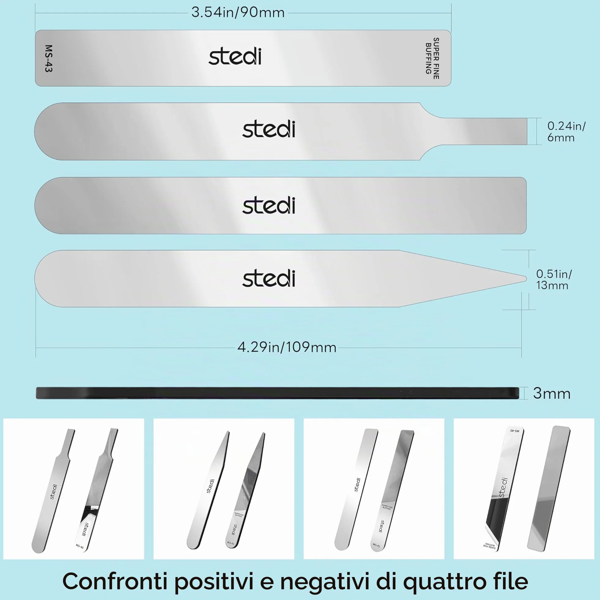 stedi Hobby - Set di 4 utensili per lucidatura e lucidatura, per smerigliatura a specchio in vetro con grana 10000, per modelli Gundam in plastica, legno, parti con base in resina.