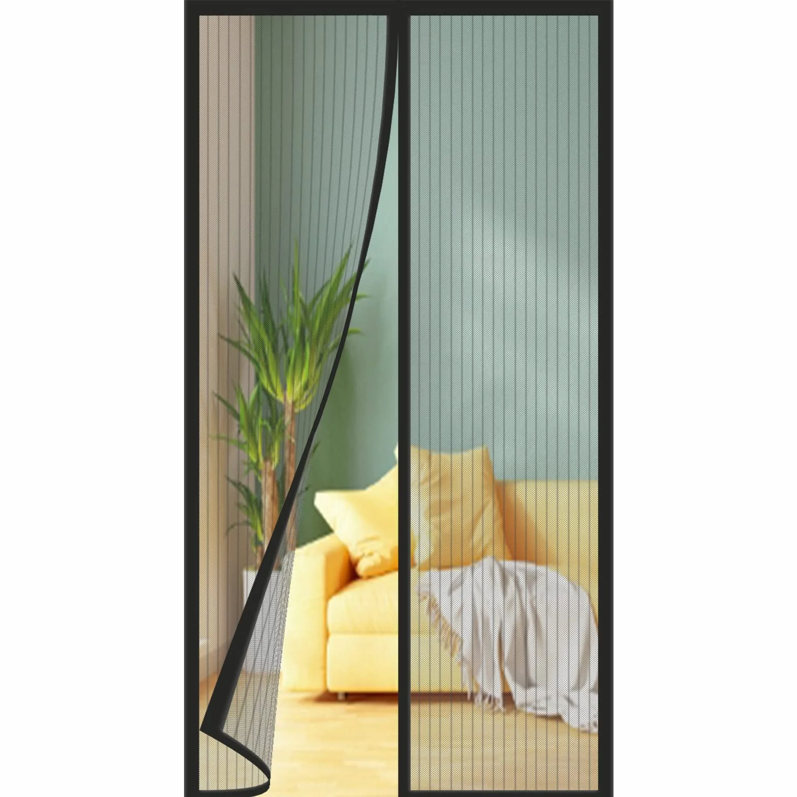 Zanzariera Magnetica per Porte, Varie Taglie, Versione aggiornata, 120x240 cm, Tenda Zanzariera, Maglia Fine, Adatto per balconi, cantine, camere da letto e porte scorrevoli, Strisce Nere