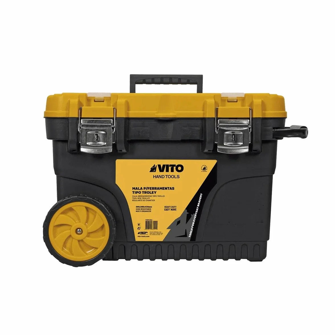 Servante Strumenti 595 x 380 x 420 mm multi-rangement alta resistenza manico telescopico in acciaio.Carrello Strumenti