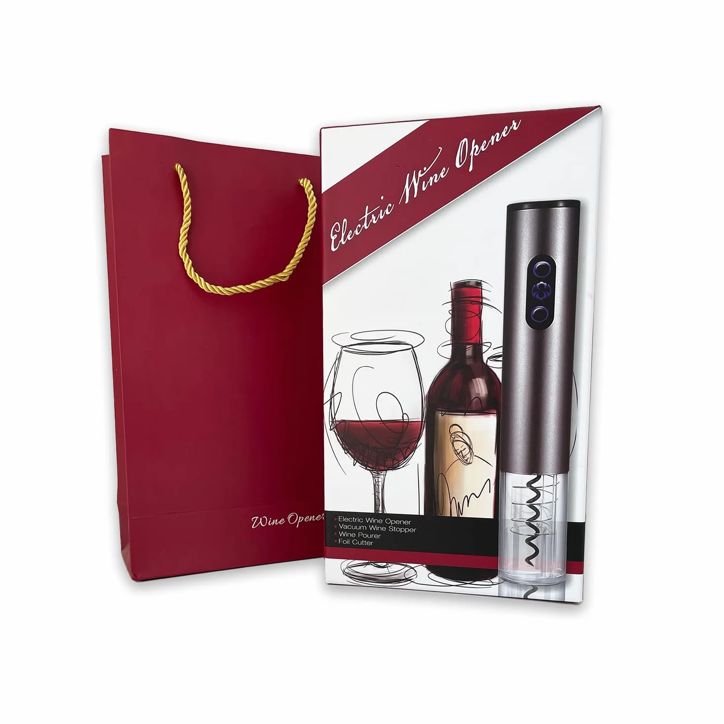 Cavatappi Elettrico per Vino - Apribottiglie Intelligente con Tecnologia Anti-Rottura e Display LED
