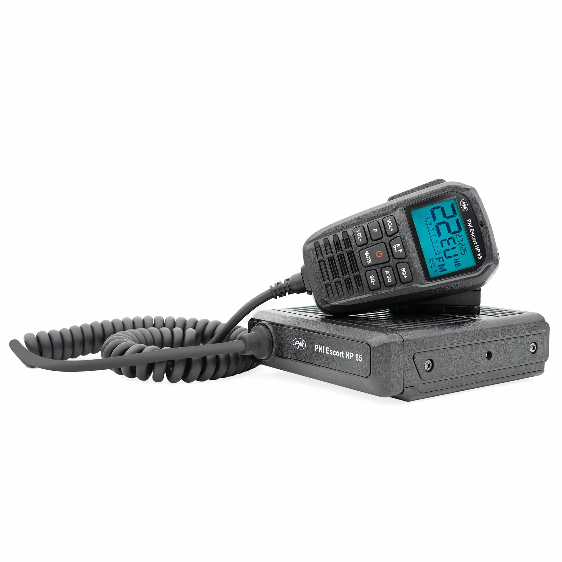Stazione radio CB PNI Escort HP 65 ASQ, multi-norm, Noise Blanker, ASQ, regolabile SQ, 12-24 V, presa accendisigari inclusa
