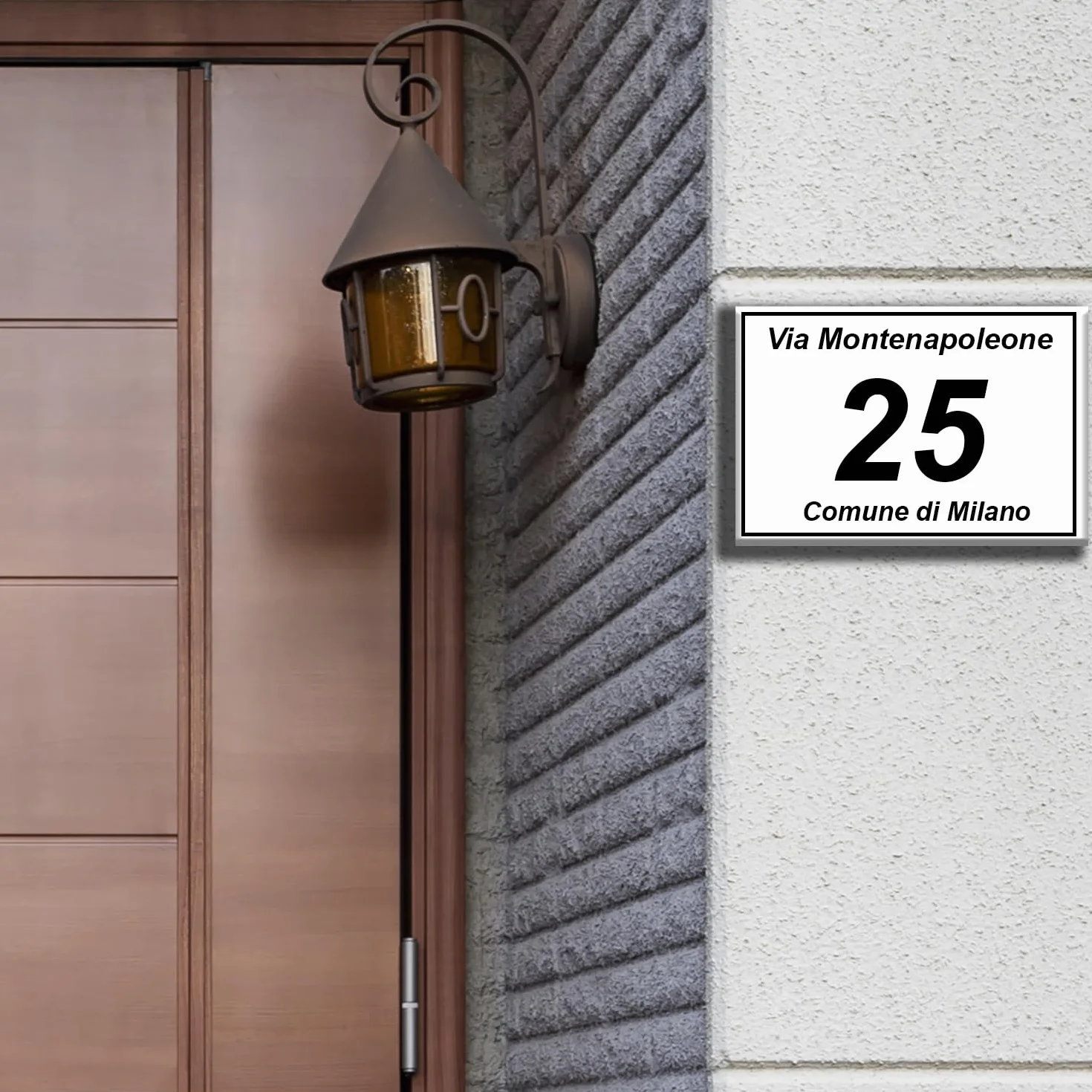 Stileitaliano Numero Civico per Esterno Personalizzato Targa Casa con Nome famiglia Numero Via Comune Resistente alla Pioggia e Sole regolamentare