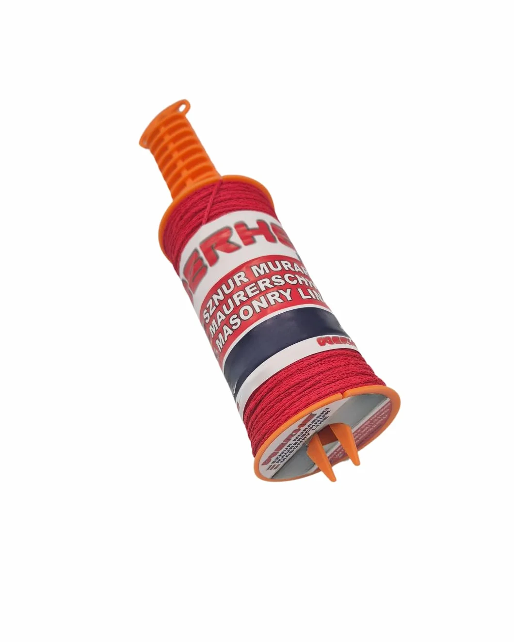WERHE Filo da muratore su bobina Ø1,8mm 150m di lunghezza con impugnatura – Filo per pavimentazione rosso – Corda da cantiere in polipropilene intrecciato – Resistente ai nodi, allo strappo e robusta