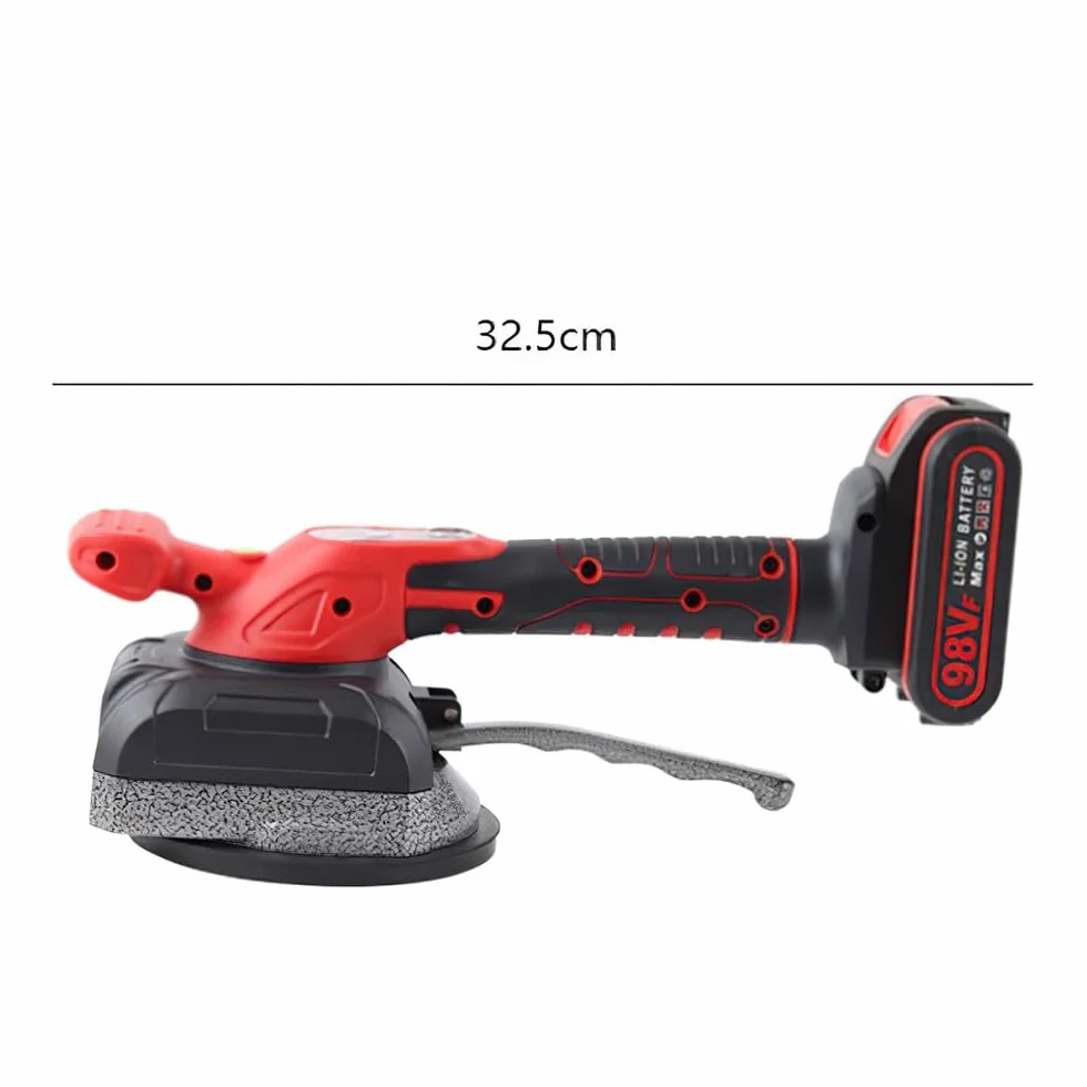 Dispositivo di vibrazione per piastrelle, per batteria Vickers, 18 V, vibratore per piastrelle, 200 kg, con ventosa da 125 mm, per piastrelle (2 batterie)