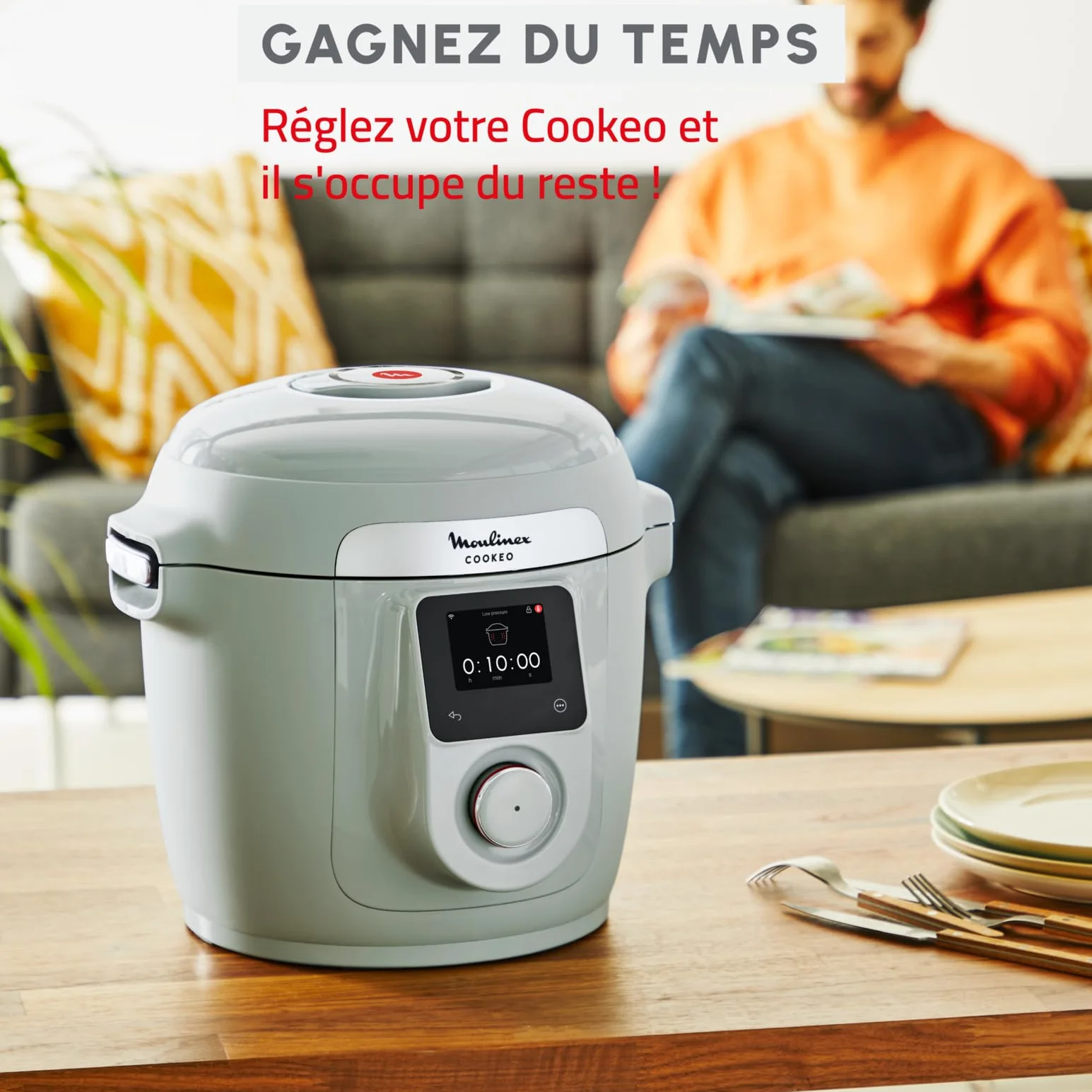 Moulinex Cookeo Wifi 10 in 1, multicooker intelligente ad alta pressione, 10 modalità di cottura, veloce, senza sorveglianza, guida passo a passo, 6 l, CE96G310