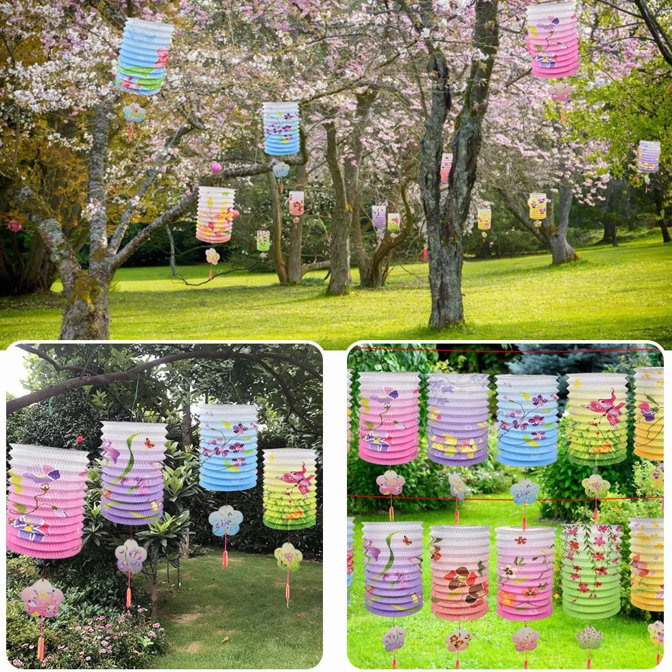 Buzifu 12 Pezzi Lanterna di Carta Cinese Decorazione per Capodanno Compleanni Matrimoni