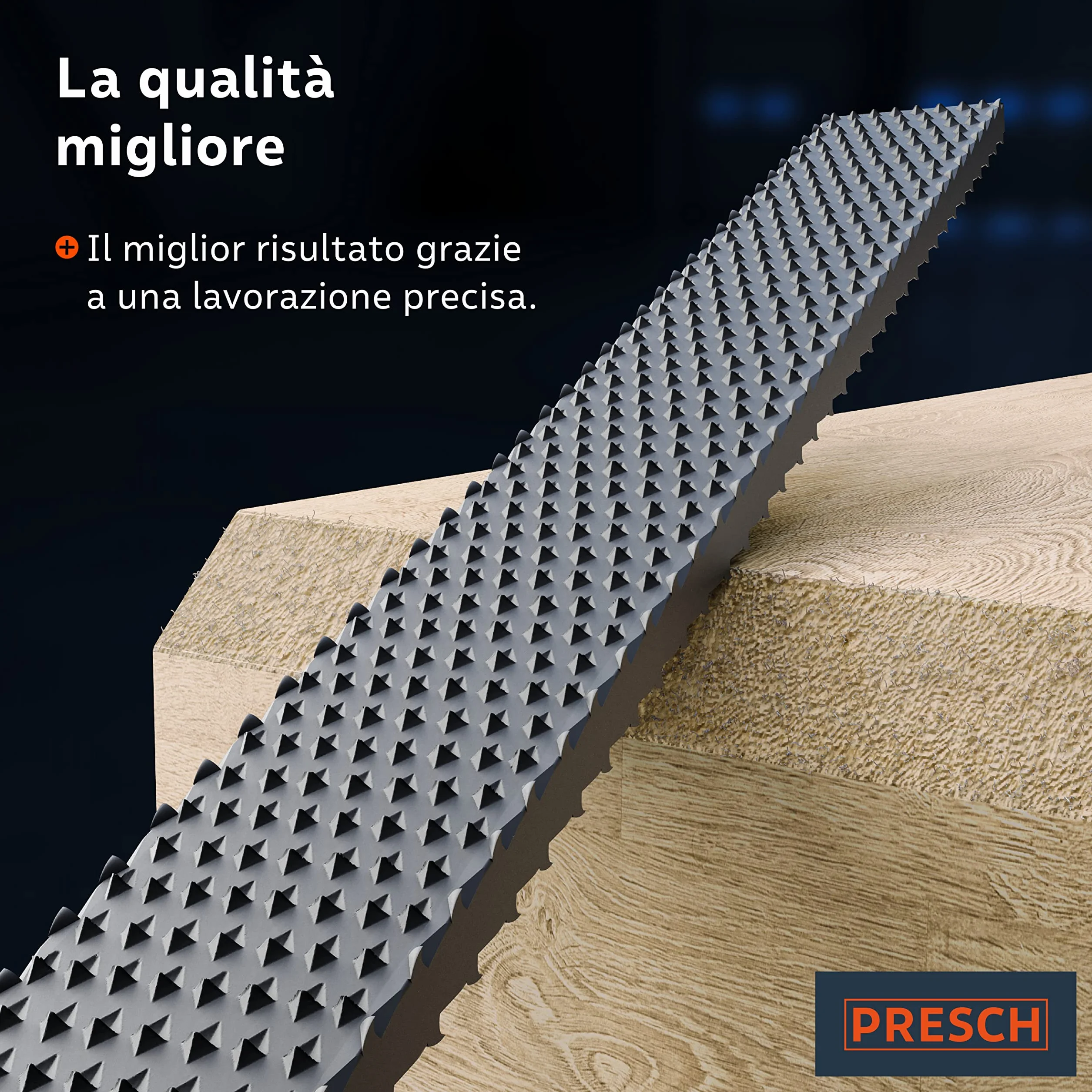 Presch Raspa per legno a testa piatta 200 mm - Raspa di alta qualità con taglio bilaterale H2 per la lavorazione di bordi puliti in legno duro o tenero - Lima per legno professionale