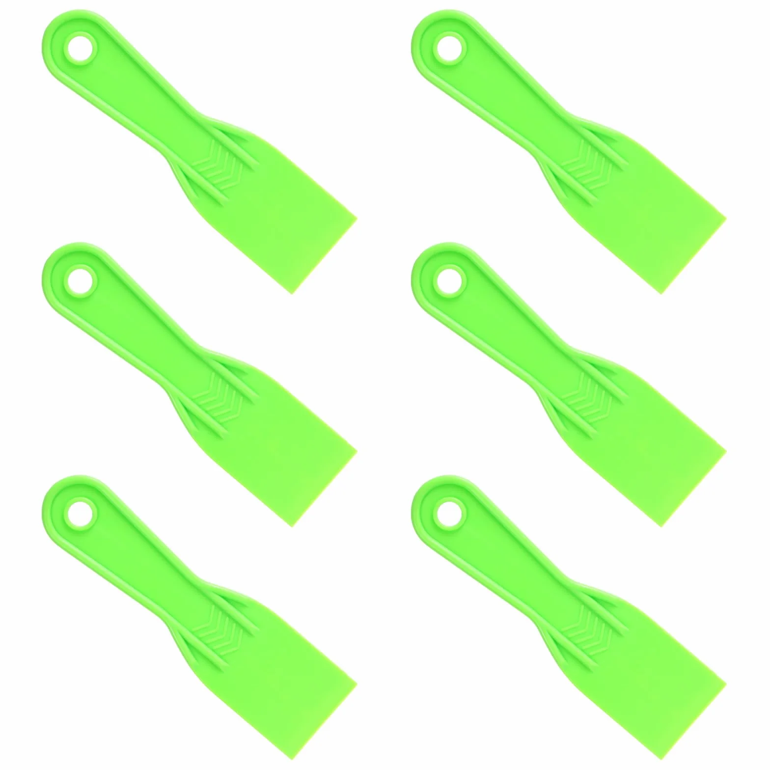 6pz Spatola di Plastica, Flessibile Raschietto per Stucco Raschietto da Muro Accessorio per Riparazione Stuccatura Rattoppo Intonacatura e Verniciatura(Verde)