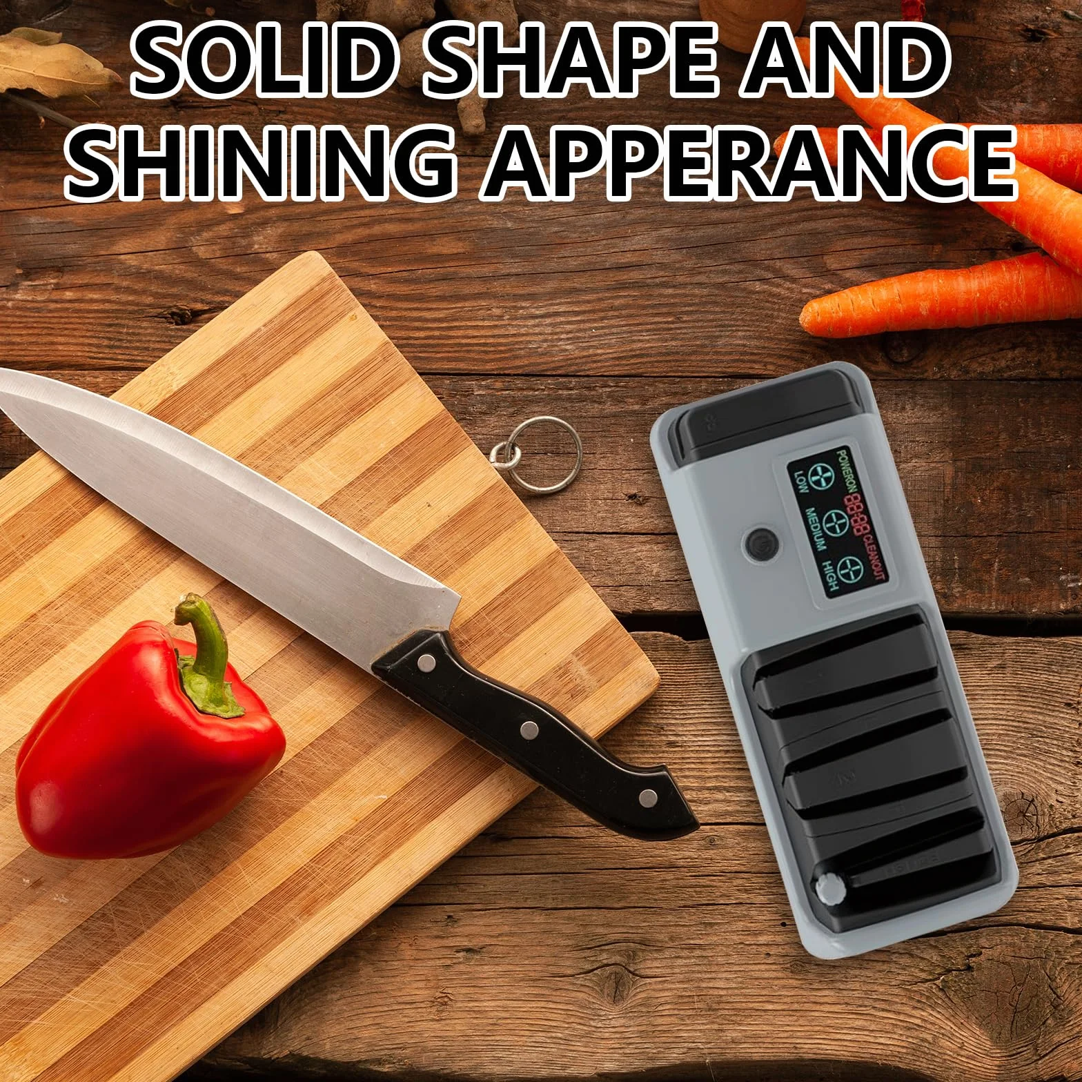Affilacoltelli Elettrico, Affilacoltelli Professionale Diamantato Con Display LCD, Sistema Di Affilatura A 3 Stadi Con Diamante, Guida Angolare Di Precisione Per Affilatura Coltelli Da Cucina