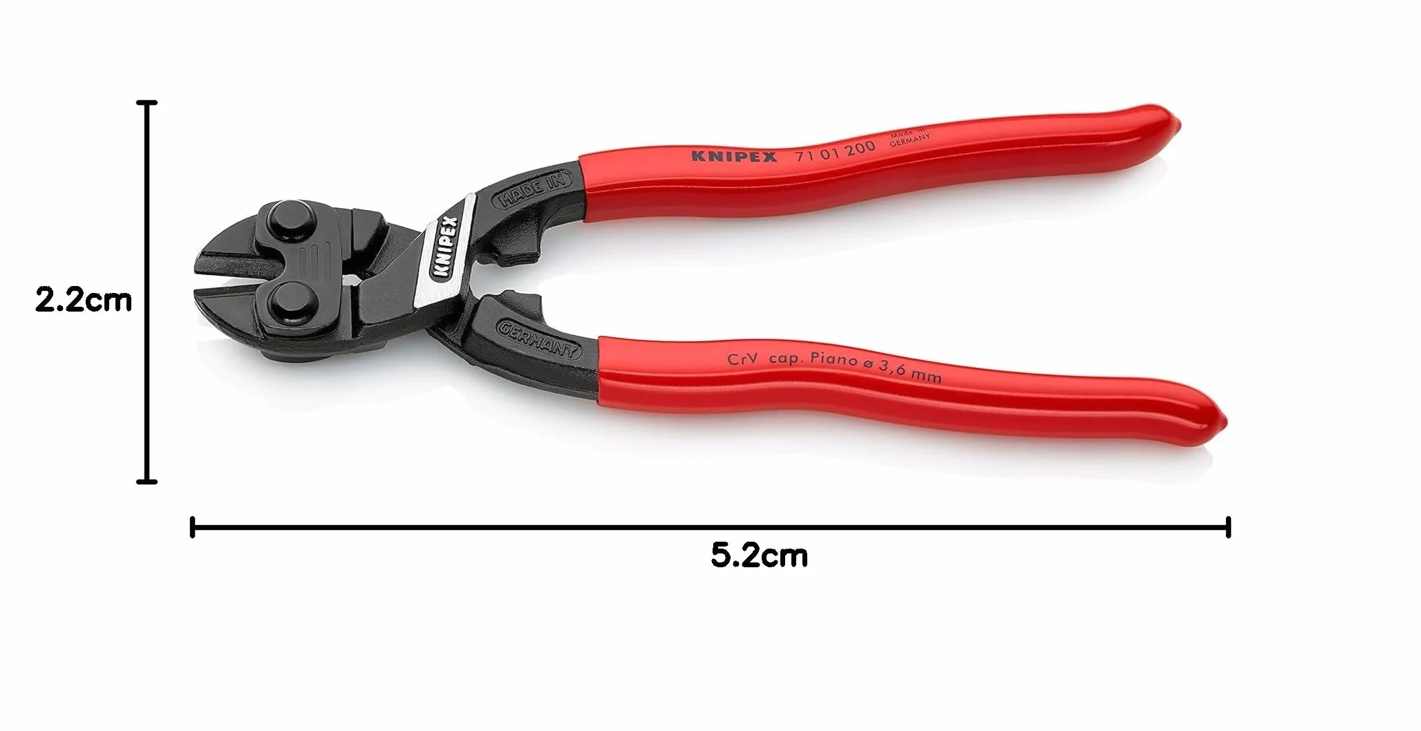 KNIPEX CoBolt Tronchese a doppia leva rivestiti in resina sintetica 200 mm, 71 01 200