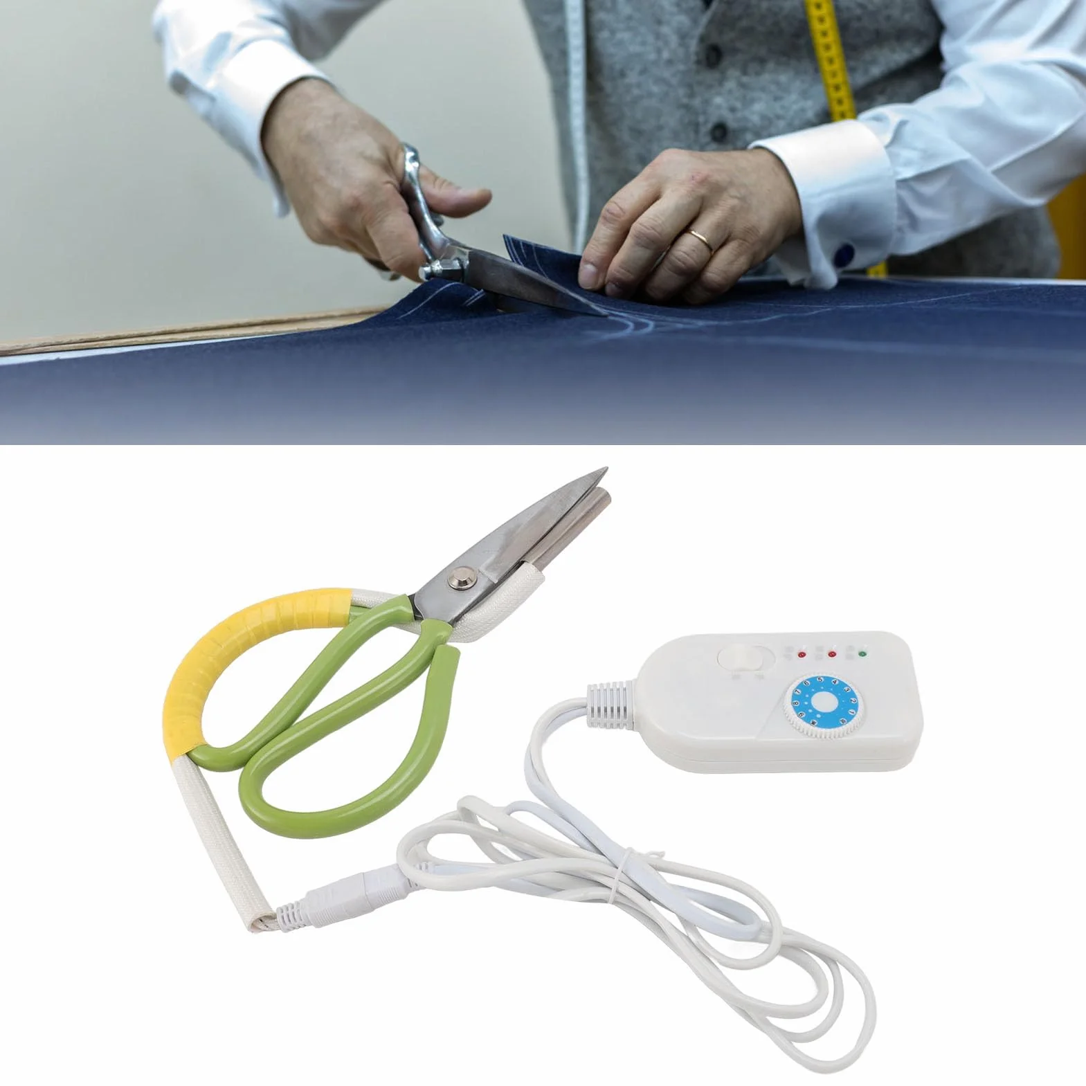 Cesoie Elettriche Riscaldanti a Temperatura Regolabile, Forbici Riscaldate con Lame in Acciaio con Luce Display, Impugnatura Comoda, Cesoia a Caldo Potente e (Spina europea 220 V)