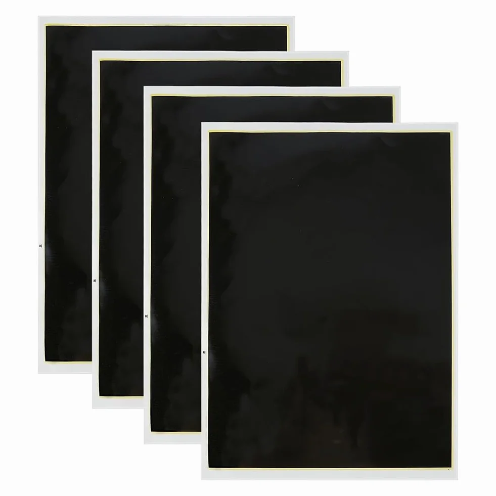 4 fogli di carta nera per marcatura incisione, 39 x 27 cm, per vetro, metallo e ceramica