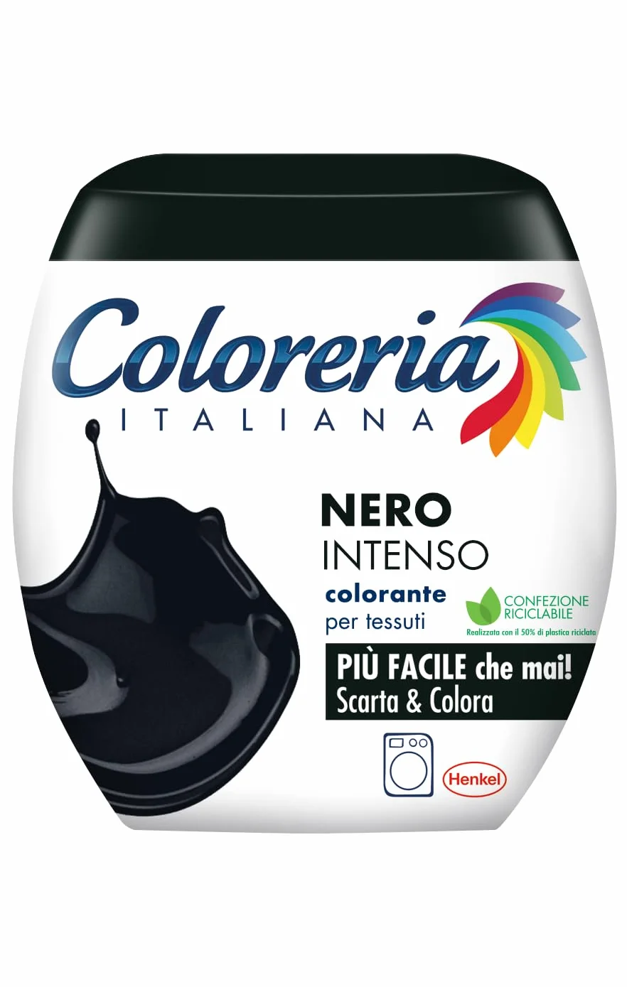 Coloreria Italiana Grey Colorante Tessuti e Vestiti in Lavatrice Nero Intenso 350g