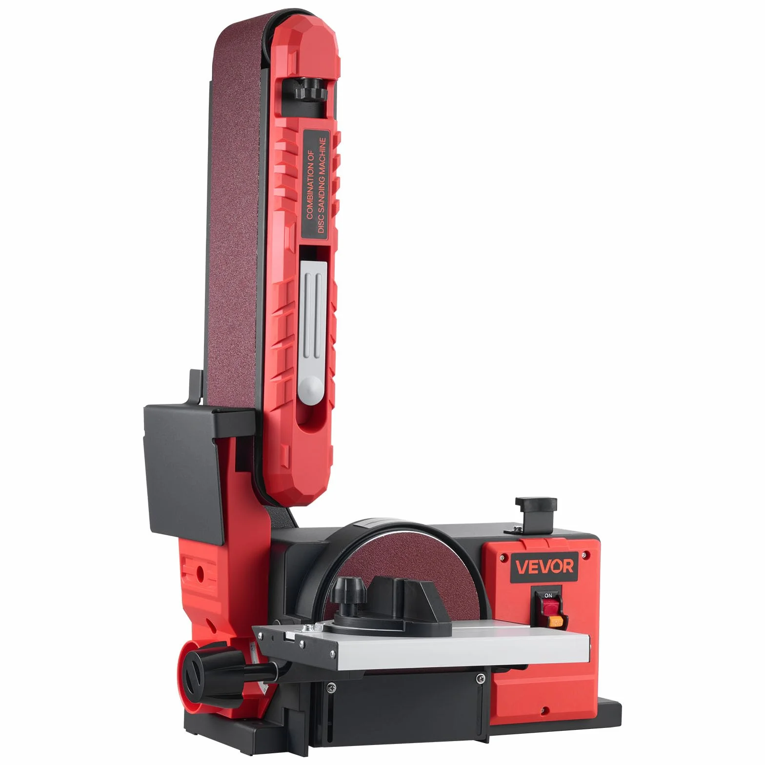 VEVOR Levigatrice a Disco da 152,4 mm Levigatrice a Nastro 101,6 x 914,4 mm da 400 W con Piano di Lavoro Regolabile 0 a 45° Porta di Raccolta Polvere per Lavorazione del Legno, Fai da te