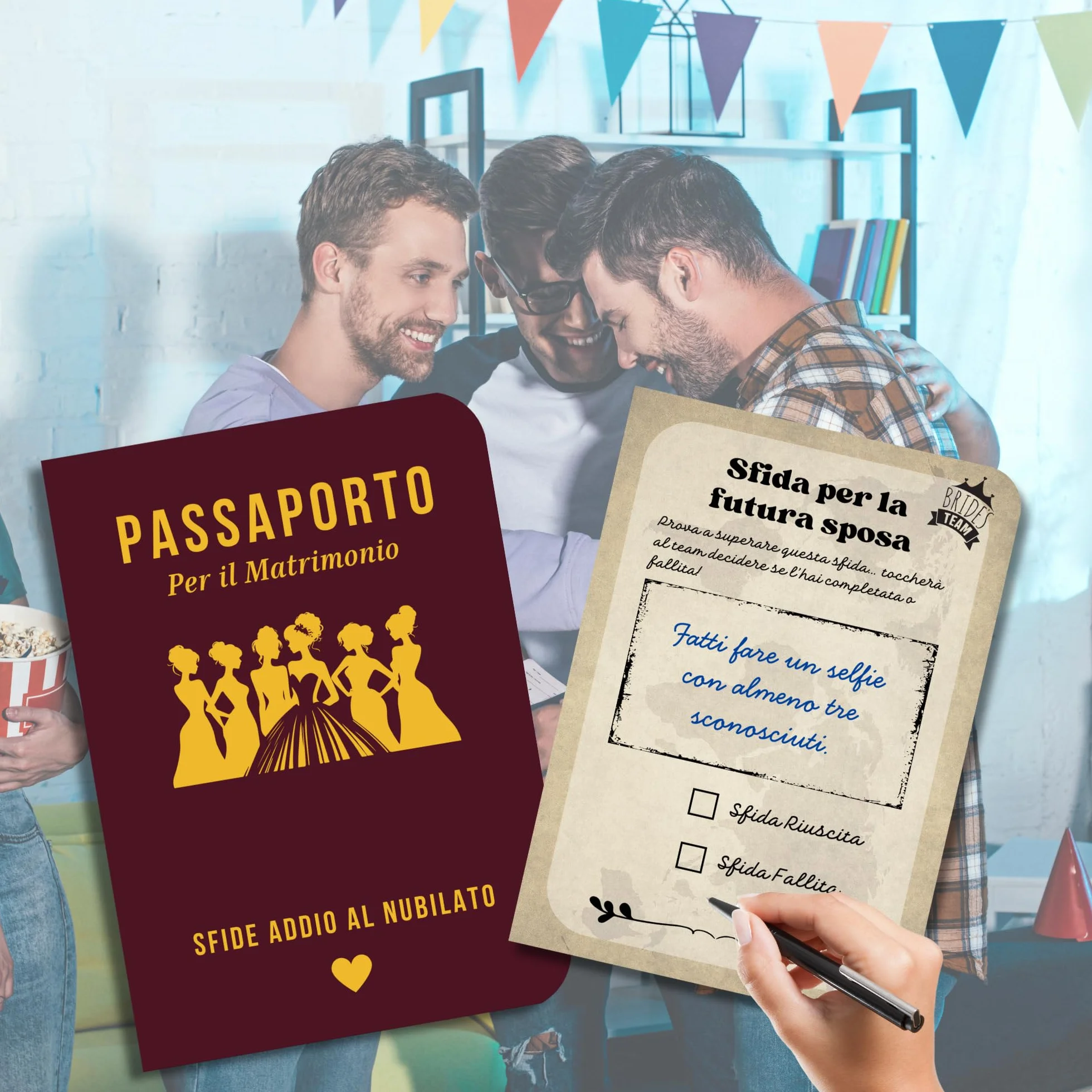 Giochi Sposa con Sfide Divertenti | Kit e Gadget Team Bride | Accessori Sposa e Amiche - PASSAPORTO PER IL MATRIMONIO