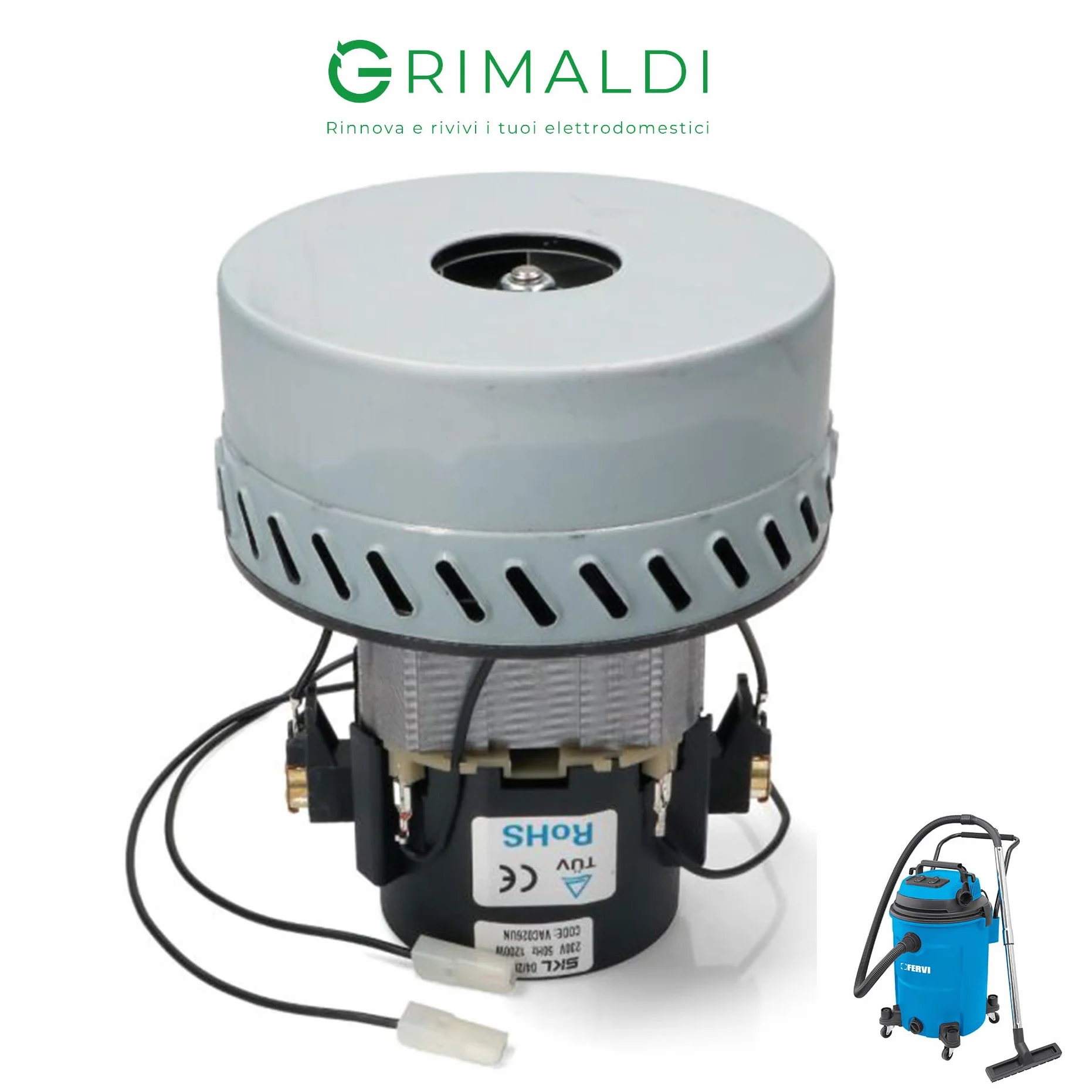 G GRIMALDI Motore Aspirapolvere 1200W Liquidi Bidoni Industriale Bistadio Autolavaggi H032