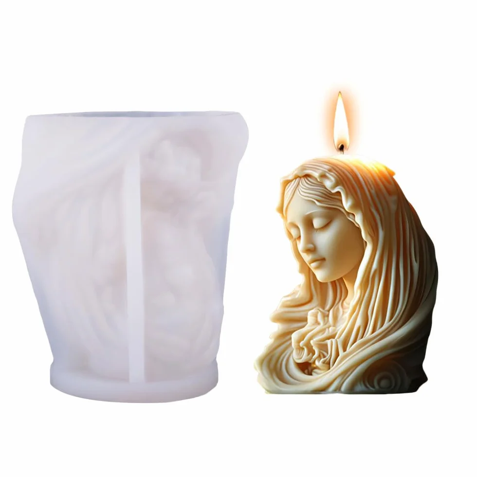 Stampi in Silicone per Statuette Religiose, 3D Stampo per Candele per Pasqua, Stampi per Decorazioni per la Casa e Creazione di Candela Fai Da Te, Decorazione di Torte e Sapone