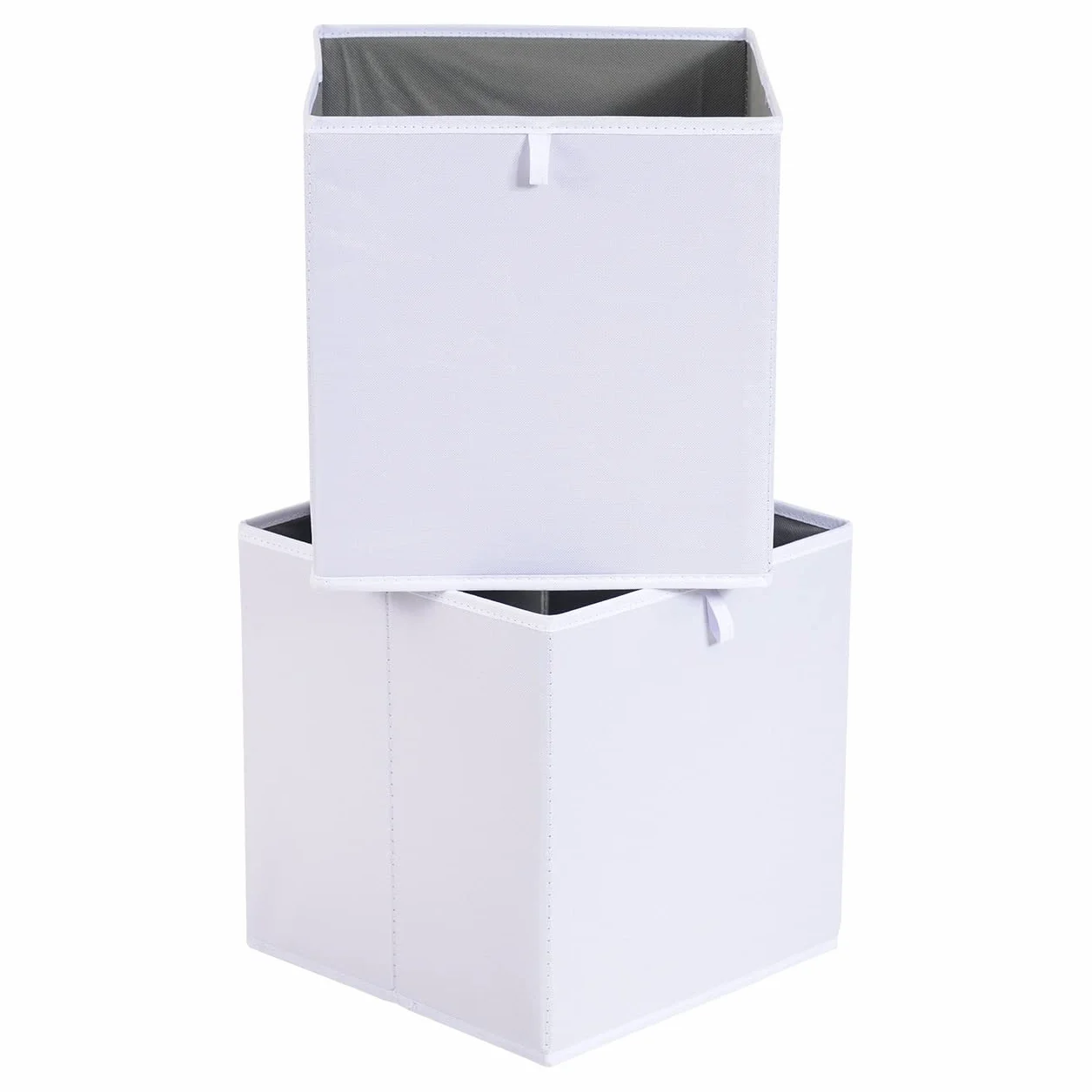 Amazon Basics Cubi portaoggetti ripiegabili, in tessuto, confezione da 6, colore bianco, dimensione: 26,7 x 26,7 x 28 cm