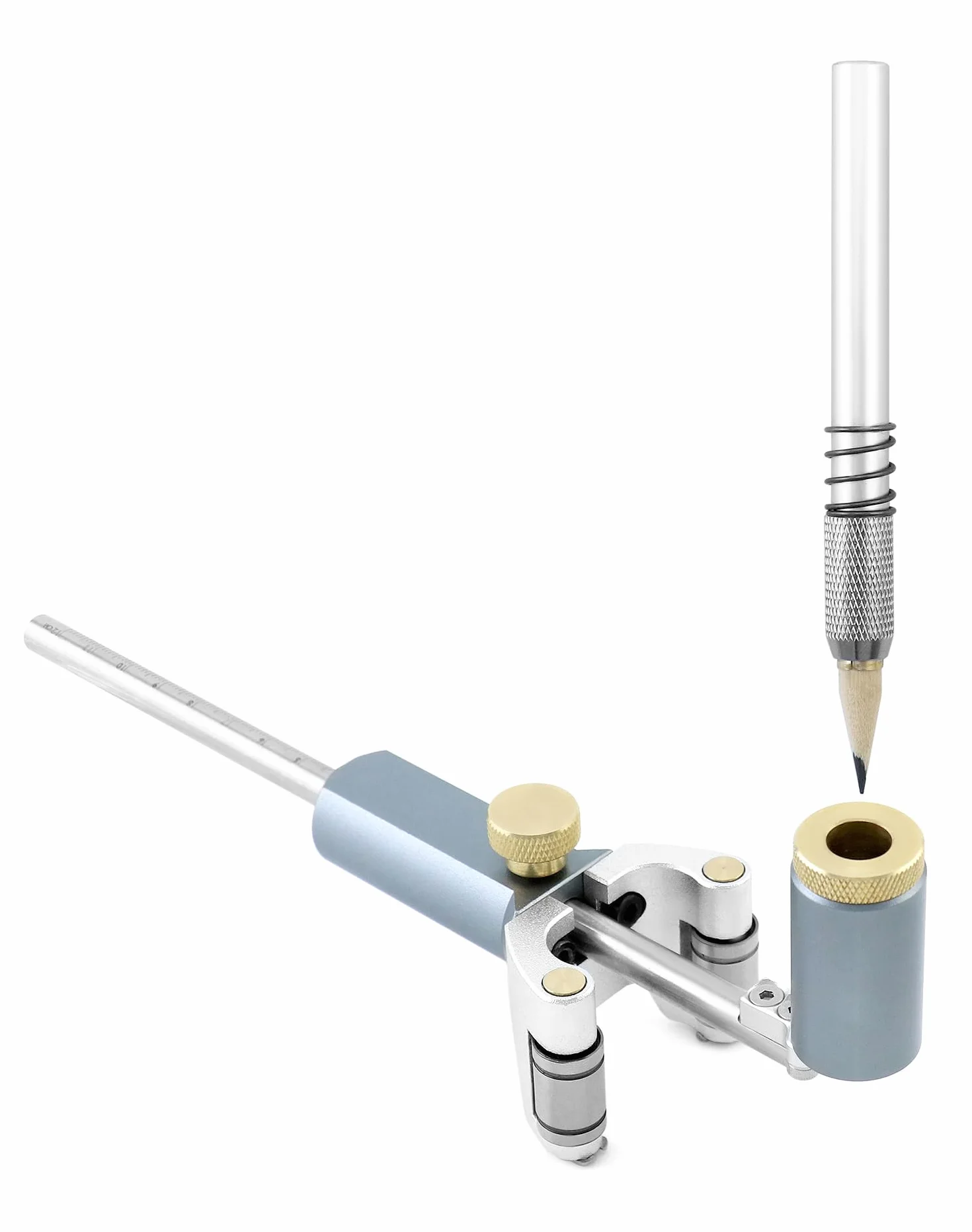 QWORK® Strumento per tracciare legno a doppio scopo per il disegno preciso di linee e archi (0-120 mm)