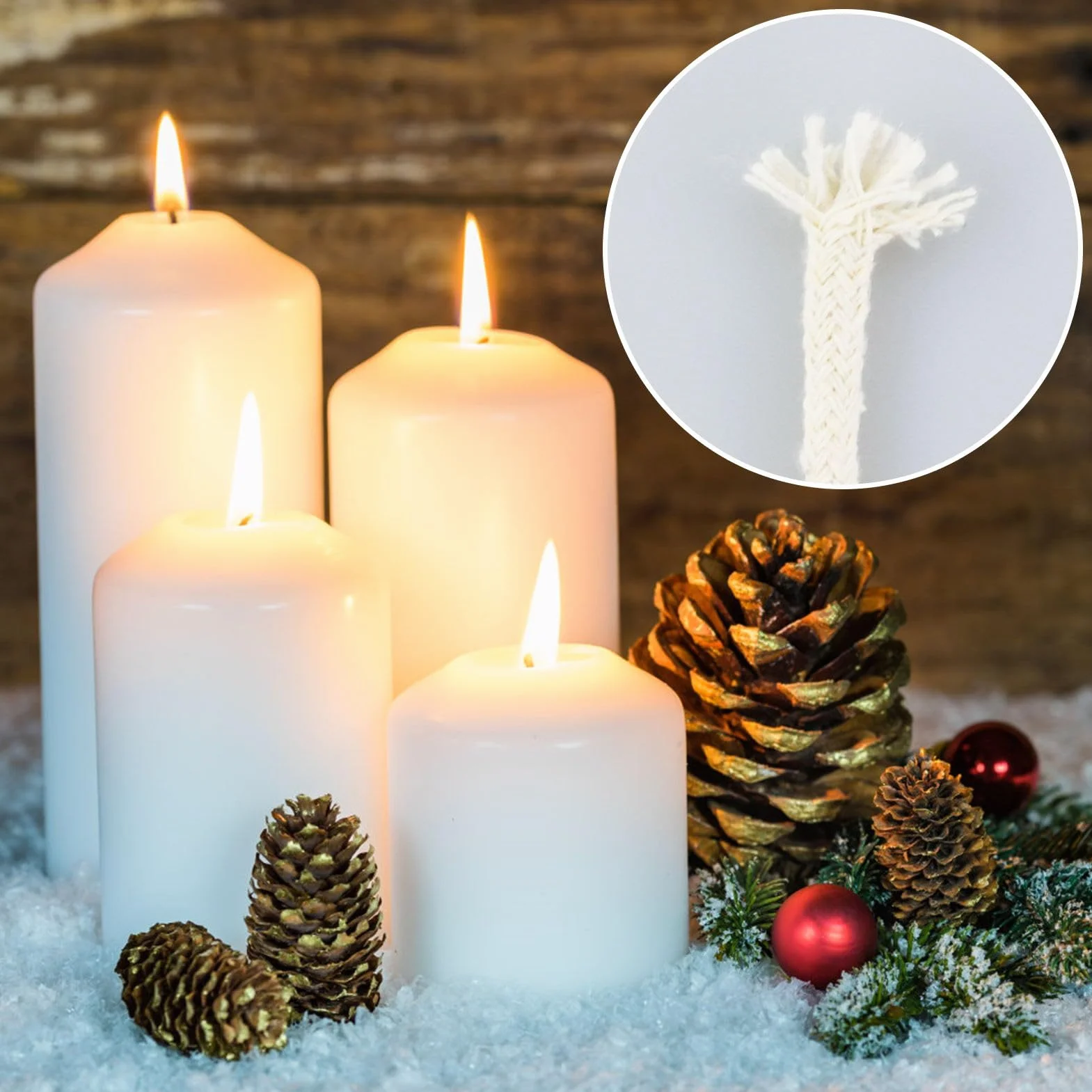 3 metri per lampade ad olio, stoppino da 4 mm, stoppino per candele intrecciato in cotone, stoppino per candele per lampade ad olio e candele, fai da te, produzione artigianale di candele, 100 cm*2