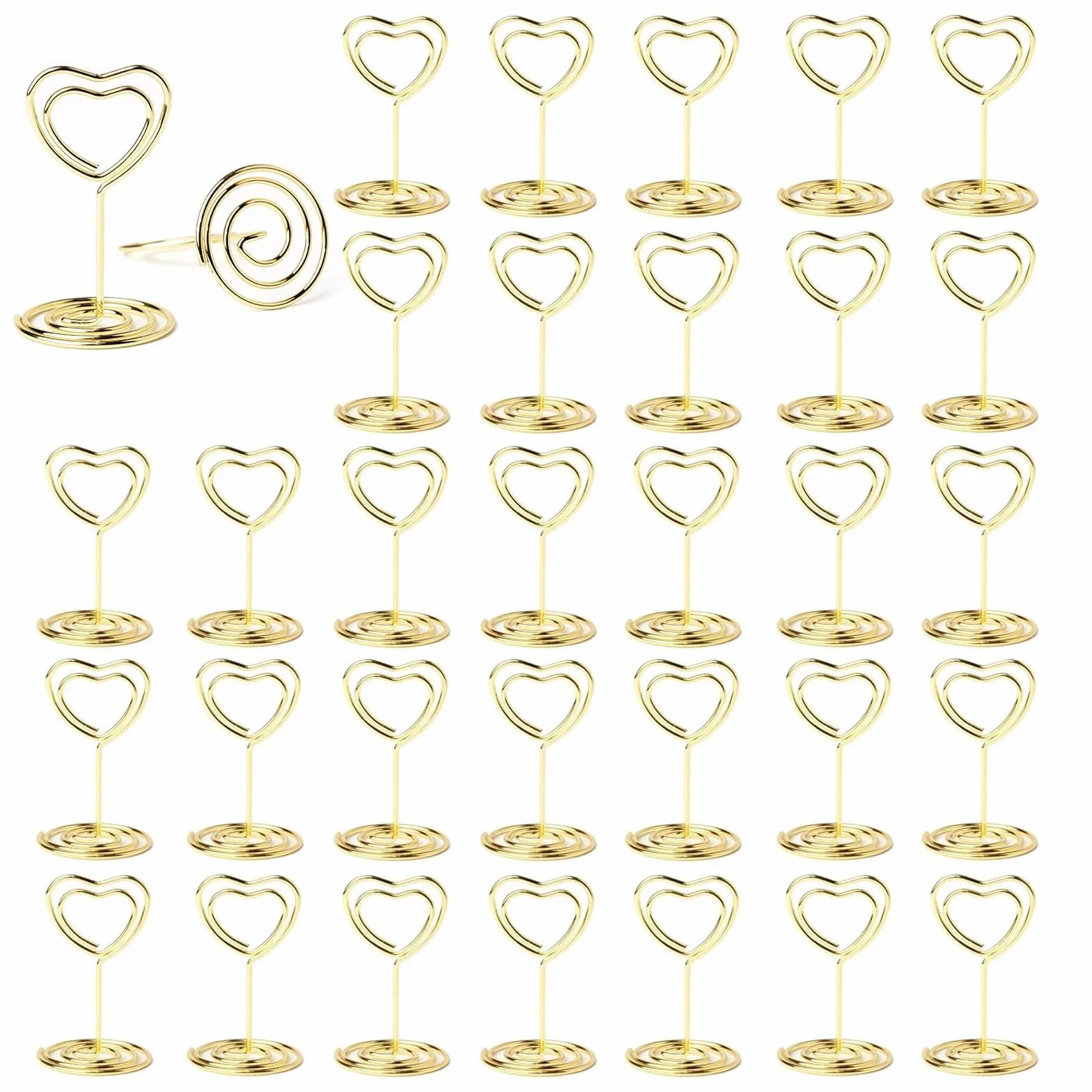 30 Pezzi Segnaposto Matrimonio, Porta Foto, Titolari di Carta Numero di Tabella, Memo Clip, Portafoto Supporto, per Ristoranti, Foto, Riunioni di Feste, Matrimonio, Compleanno(Amore)