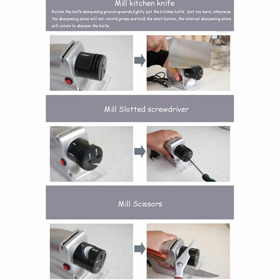 Affilacoltelli elettrici, motorizzato automatico, strumento di affilatura, coltelli professionali che affilano multifunzione. Spina europea