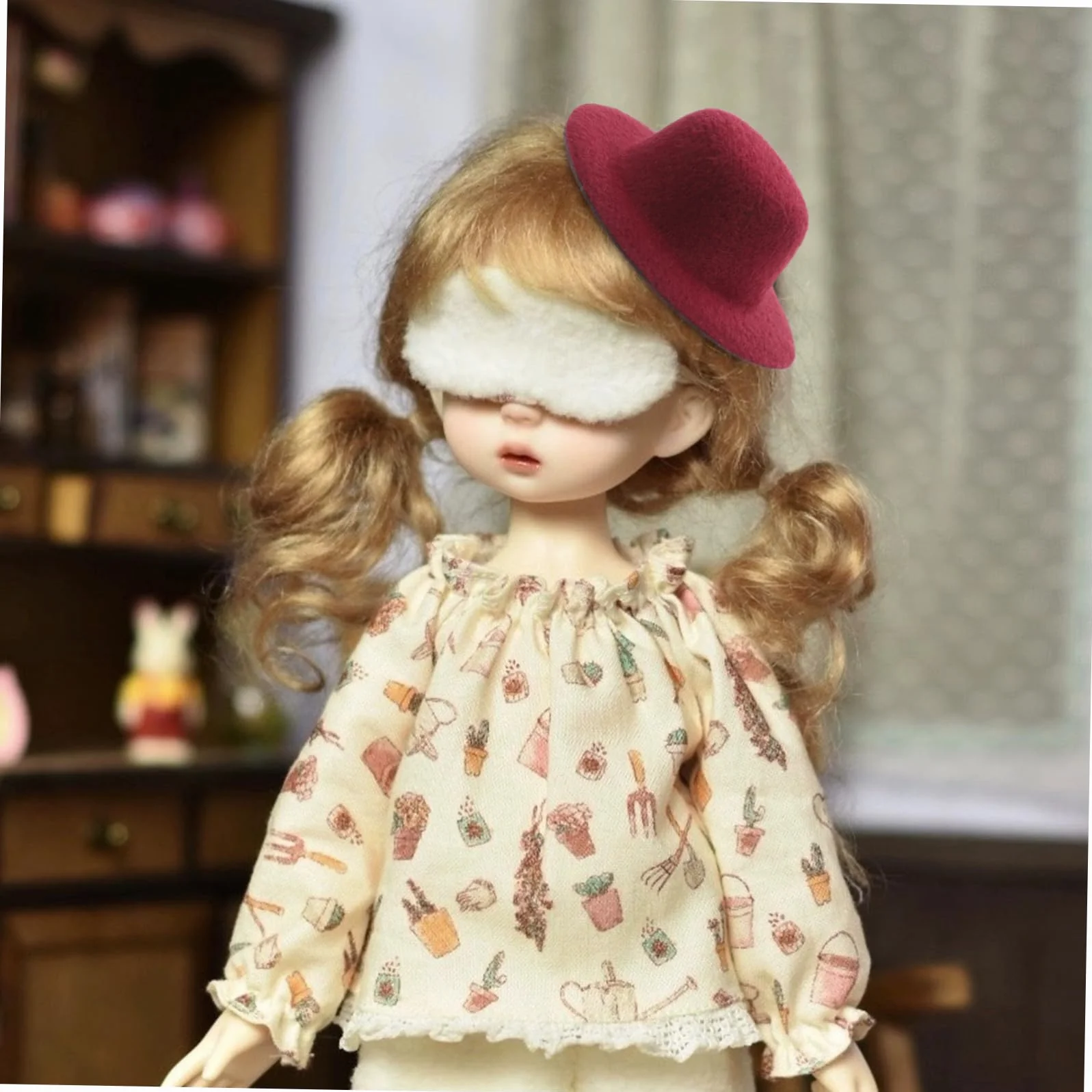 Mini Cilindri Cappello Per Case Bambole Accessori Artigianali Nero 15pezzi