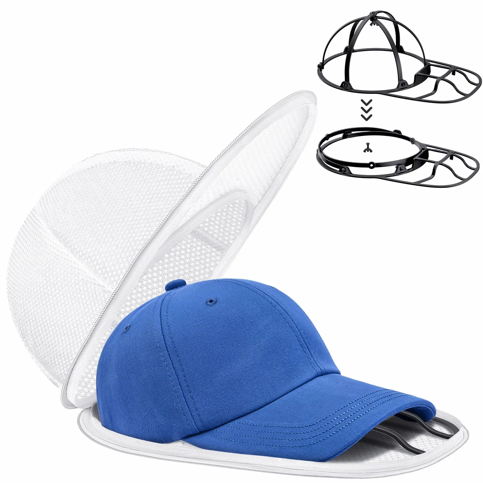 Lavaggio Cappello da Baseball Richiudibile Rondella per Cappelli Pulitore per Lavatrice e Lavastoviglie Supporto Protettore Modellatore Rack