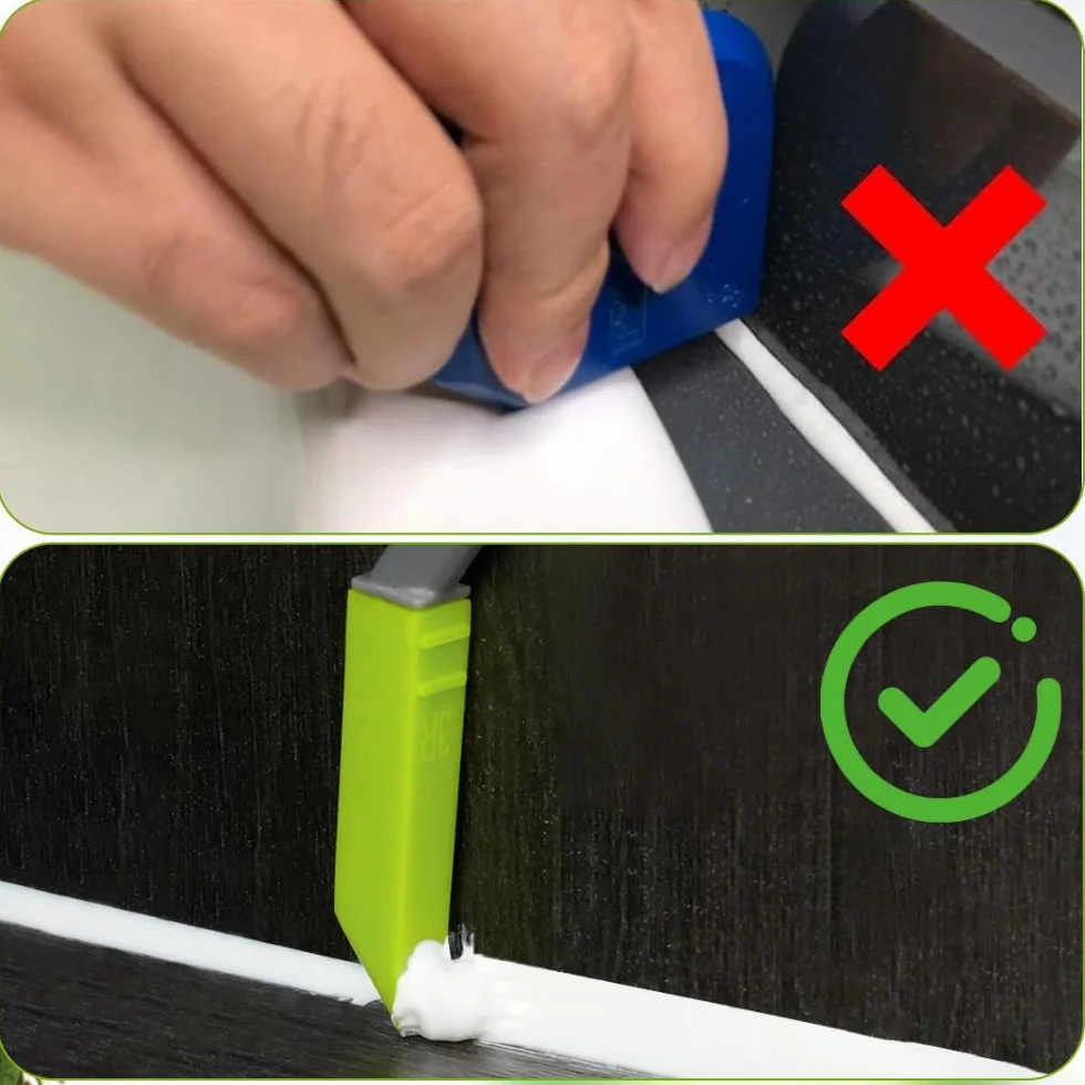 9 in 1 Spatola per Silicone Sigillante, Strumenti per Calafataggio Togli Silicone Kit, Spatola Silicone Professionale per Fughe Kit di Spatole Sigillante Tool per Finestra, Cucina, Bagno