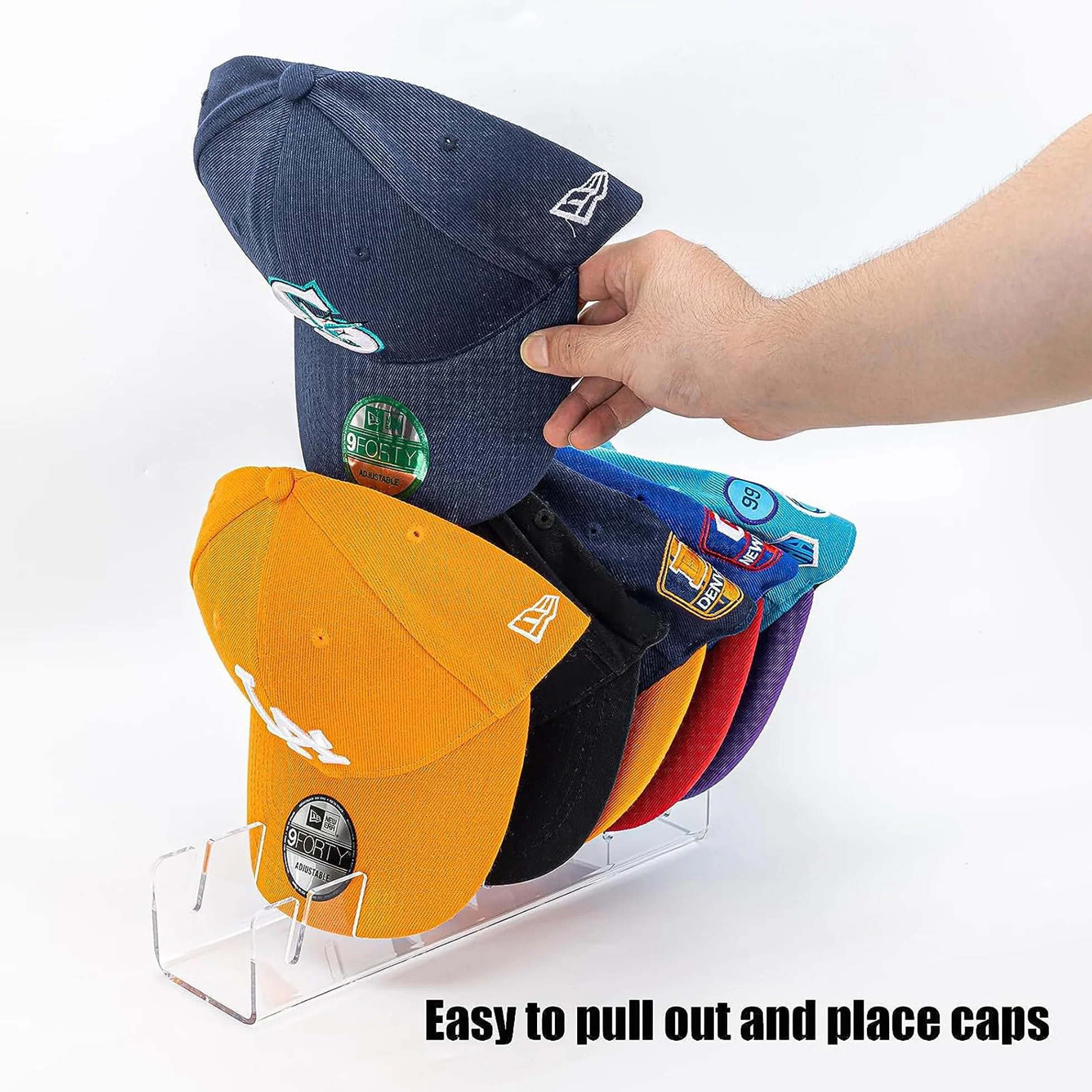 Supporto per Cappelli da Baseball - Organizzatore per 7 Cappelli - Non Installare - per Camera da Letto
